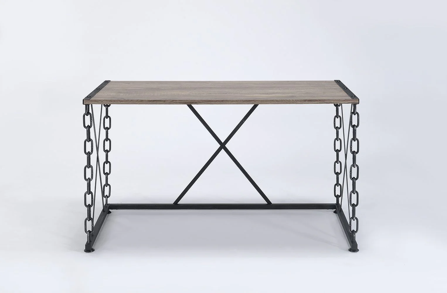 Jodie - Console Table - Rustic Oak / Antique Black - Image 2