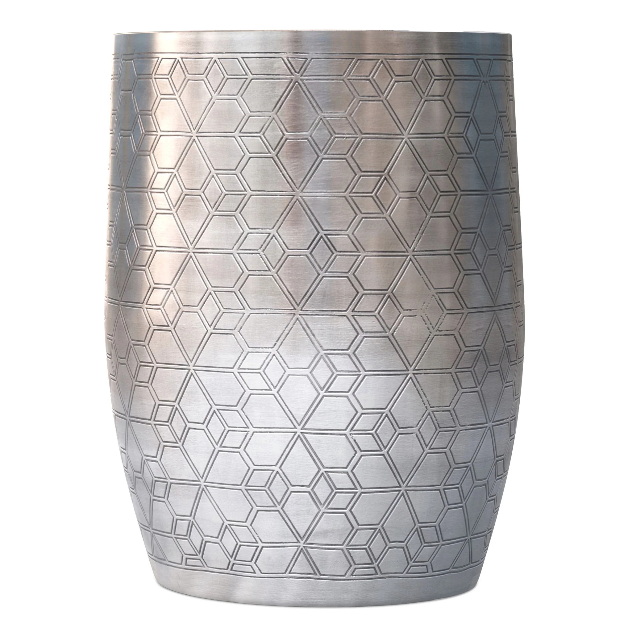 Johnsen - Geometric Pattern Accent Table - Antique Silver - Image 3