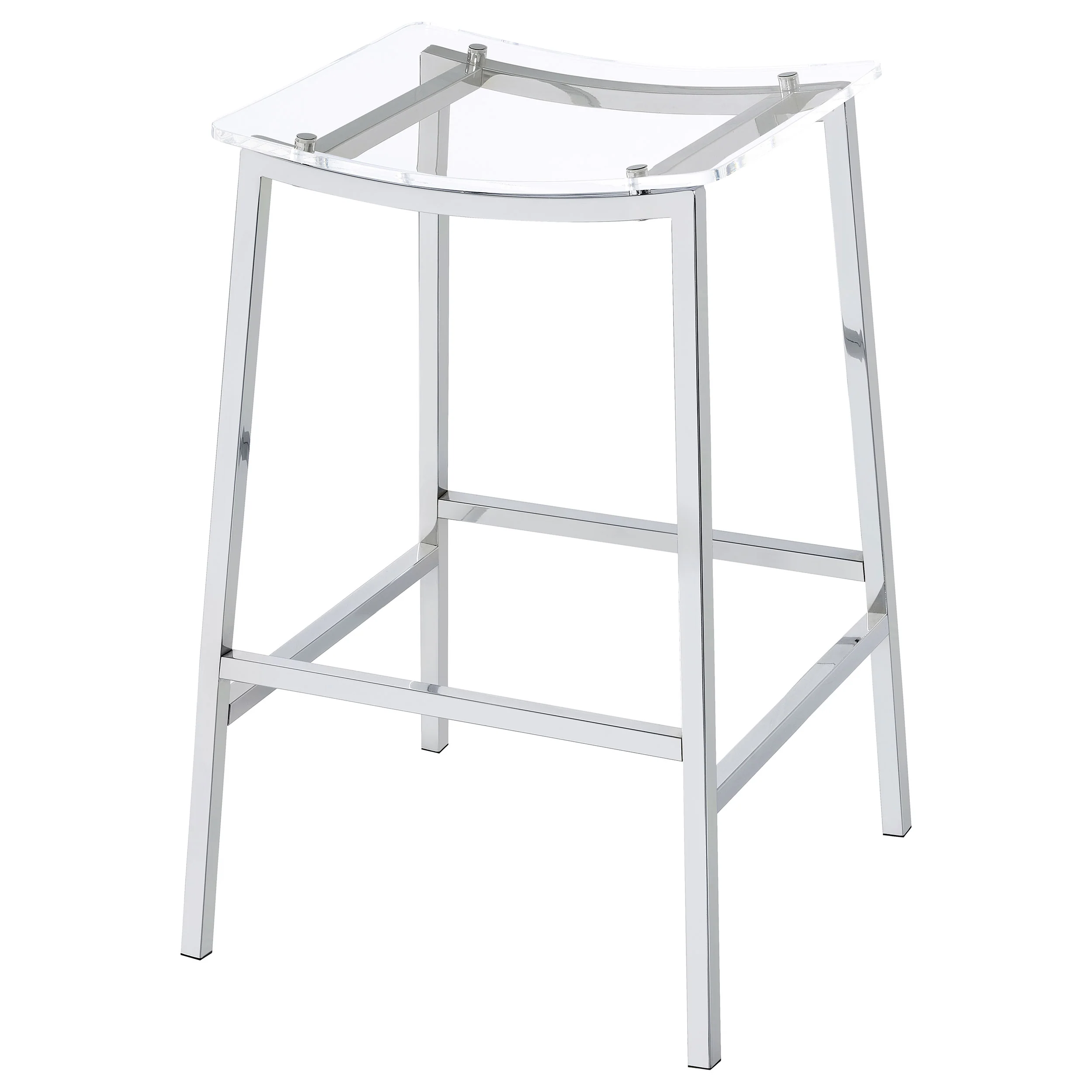 Jovani Acrylic Backless Bar Stool Chrome - Set of 2 - Image 2