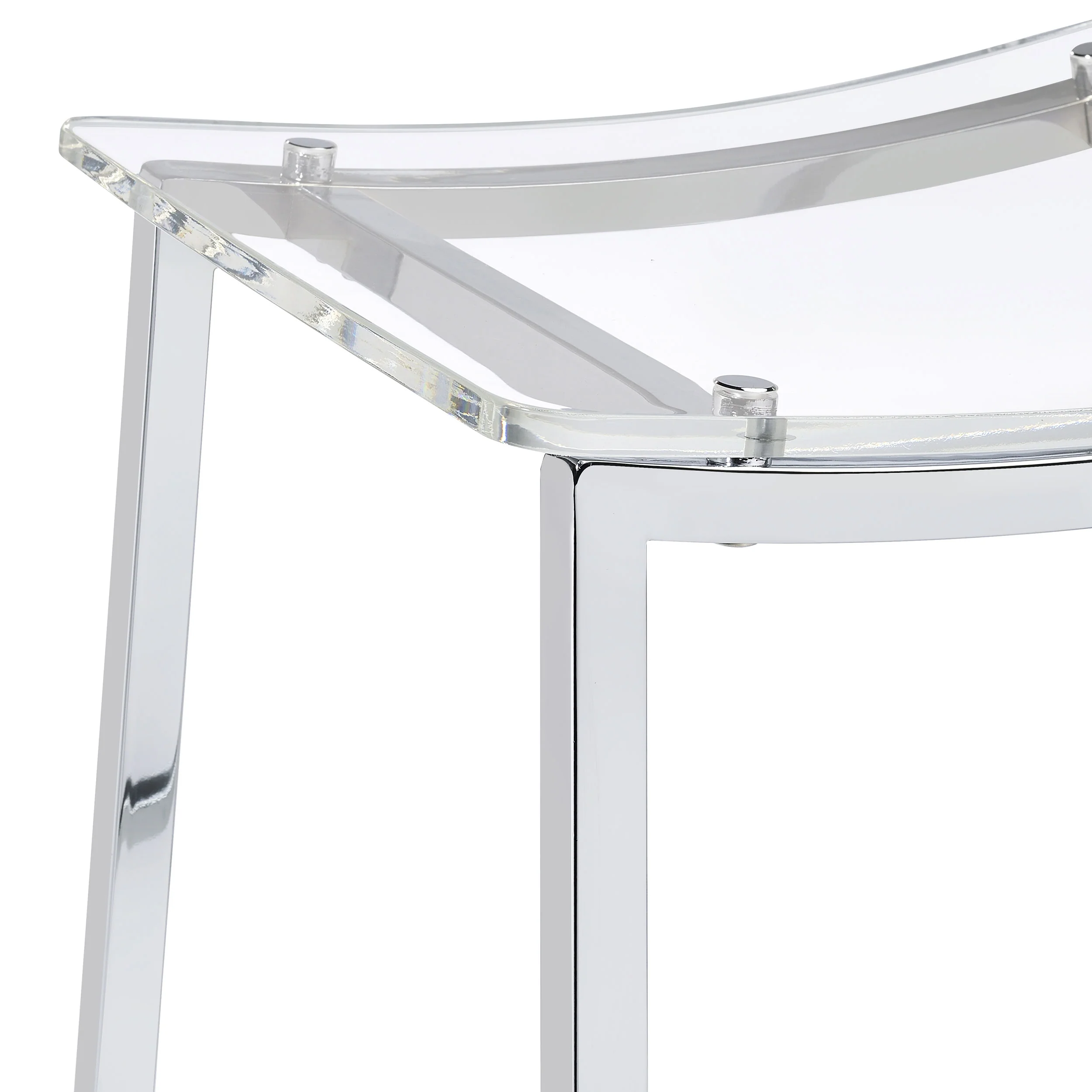 Jovani Acrylic Backless Bar Stool Chrome - Set of 2 - Image 9