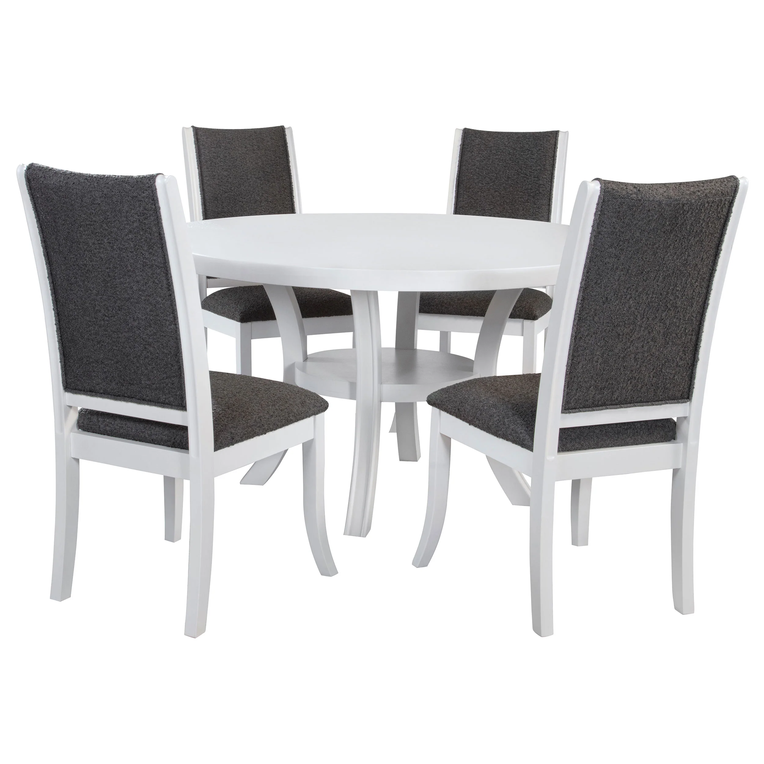 Judd 5-Piece 54-Inch Round Dining Table Set Pearl White - Image 5