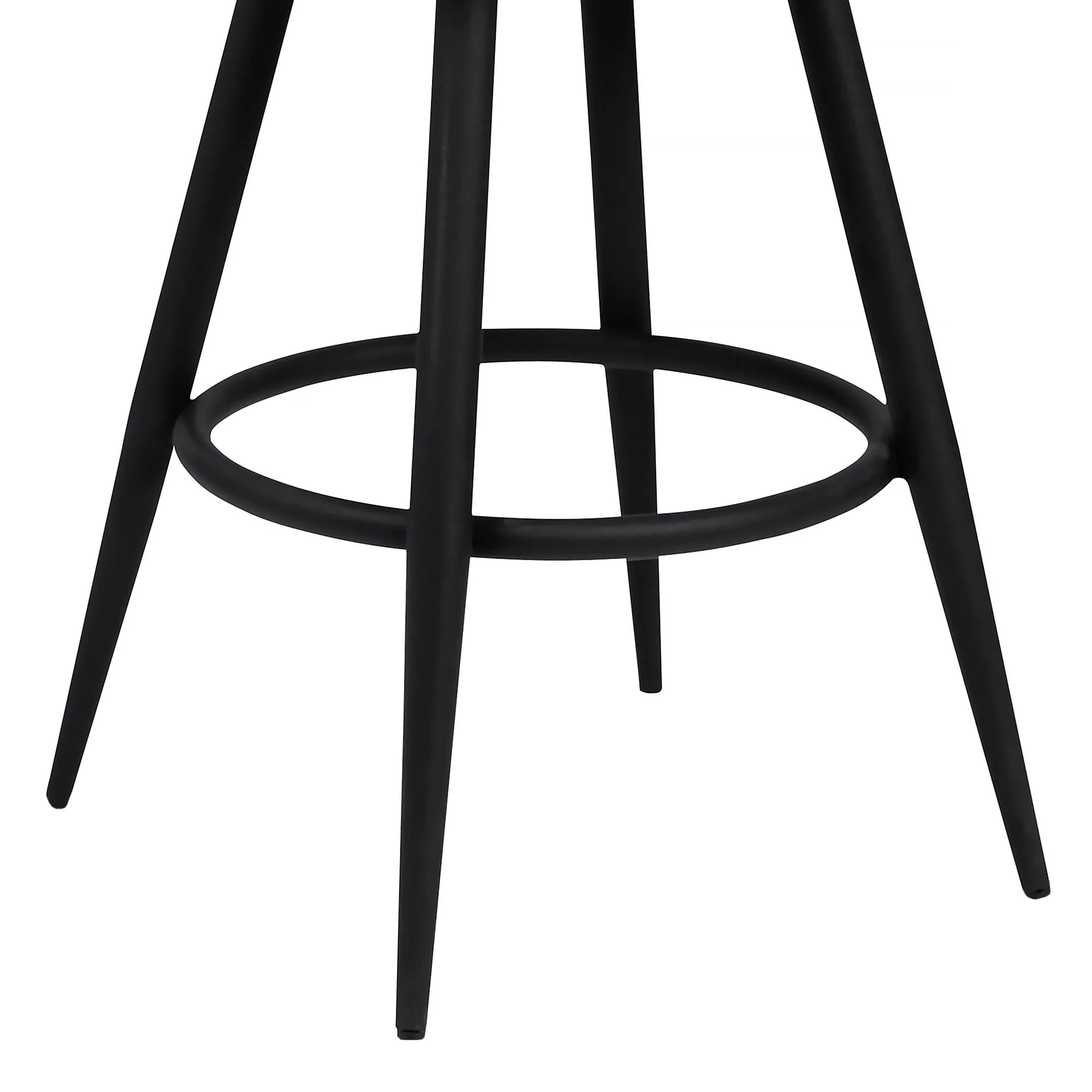 Justin - 26" Counter Height Barstool - A Black Powder Coated Finish And Vintage Gray Faux Leather - Image 2