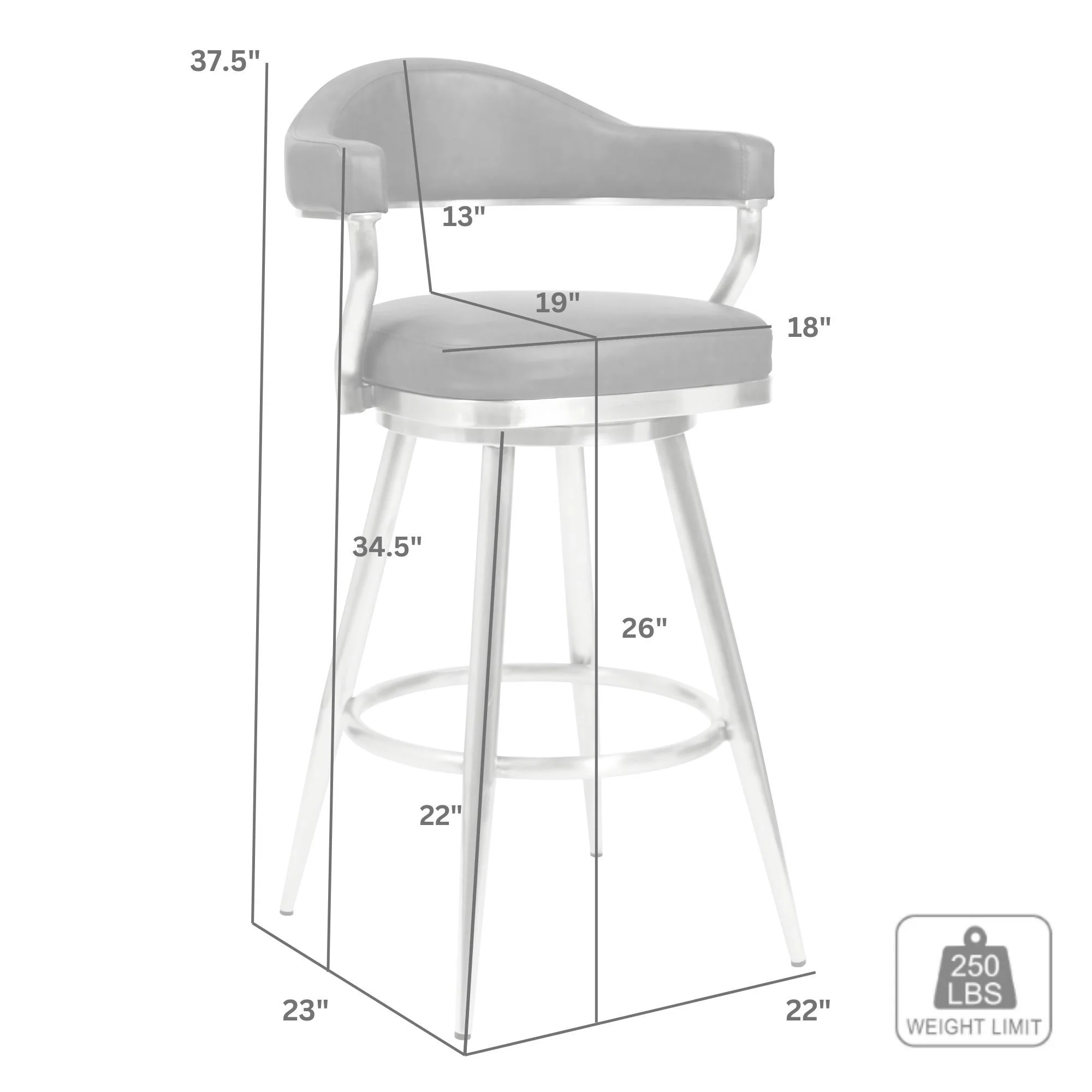 Justin - Swivel Vintage Bar Stool - Image 4
