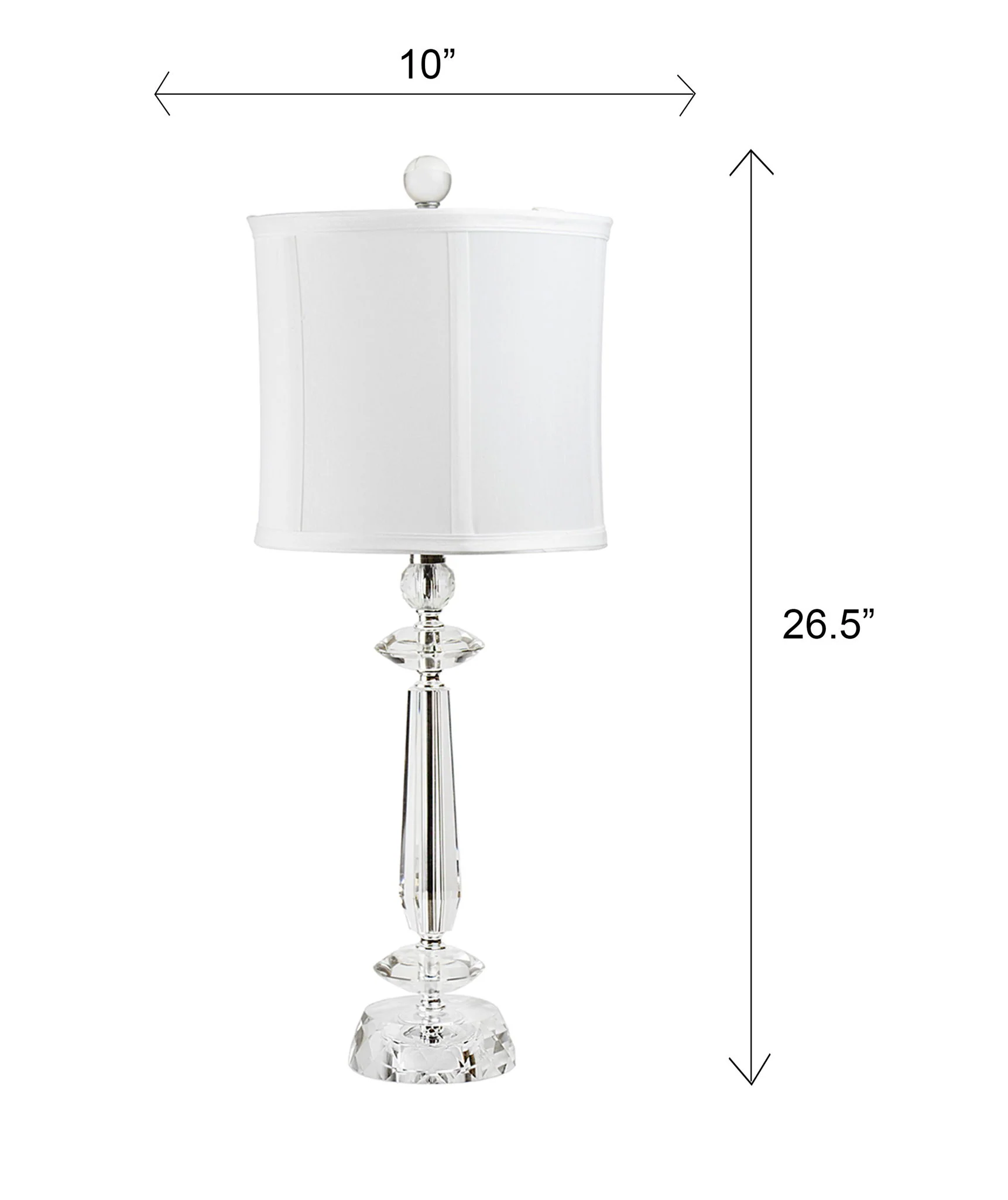 Karat - Contemporary Crystal Table Lamp (Set of 2) - Clear Crystal / Chrome / White Softback - Image 9