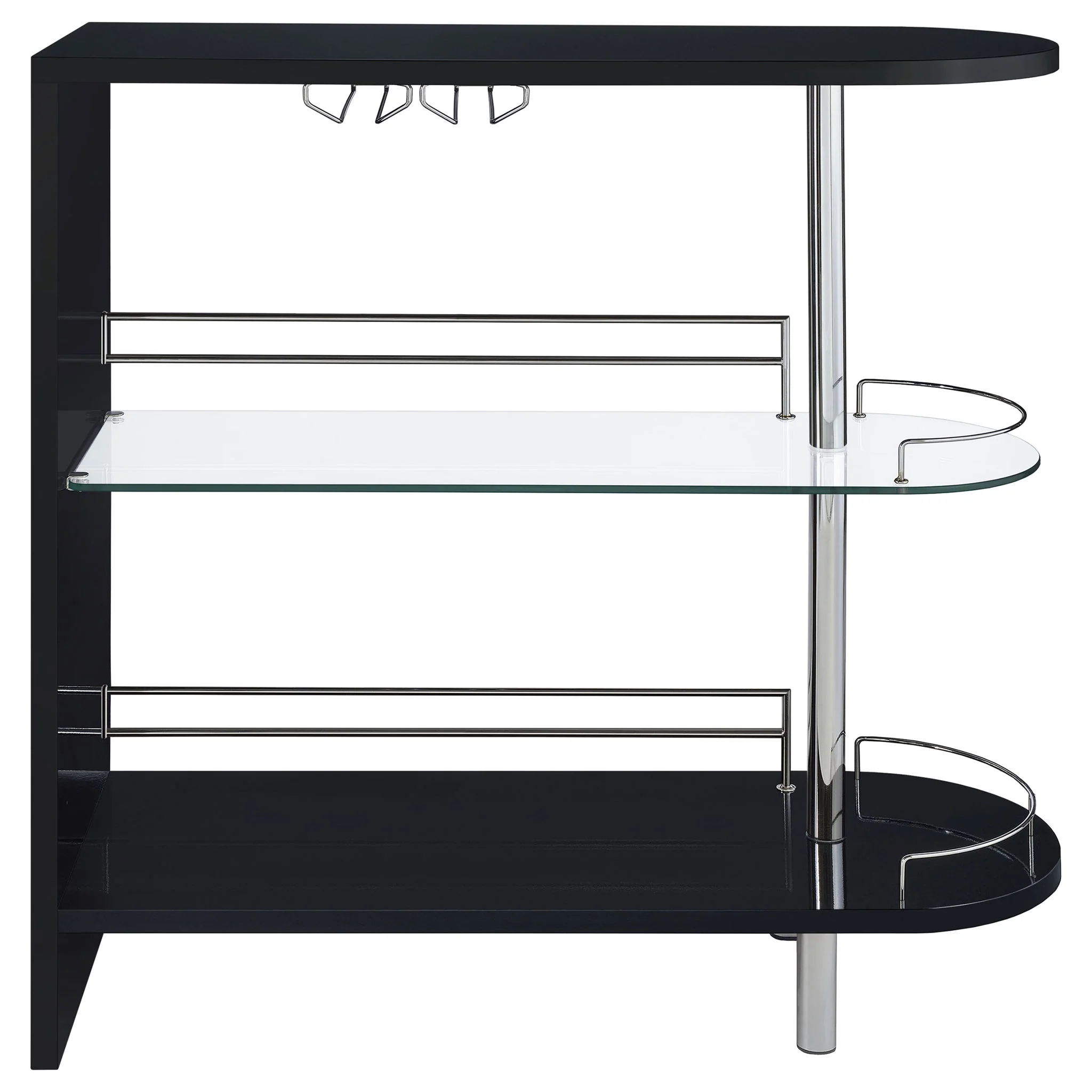 Karinna - 2 Tier Home Bar Table With Shelf - Silver - Image 7