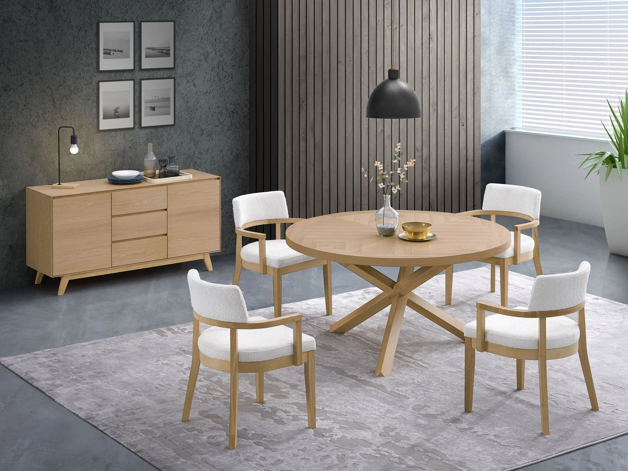 Kasem - Round Table With Matching Chair Dining Room Set - Image 2