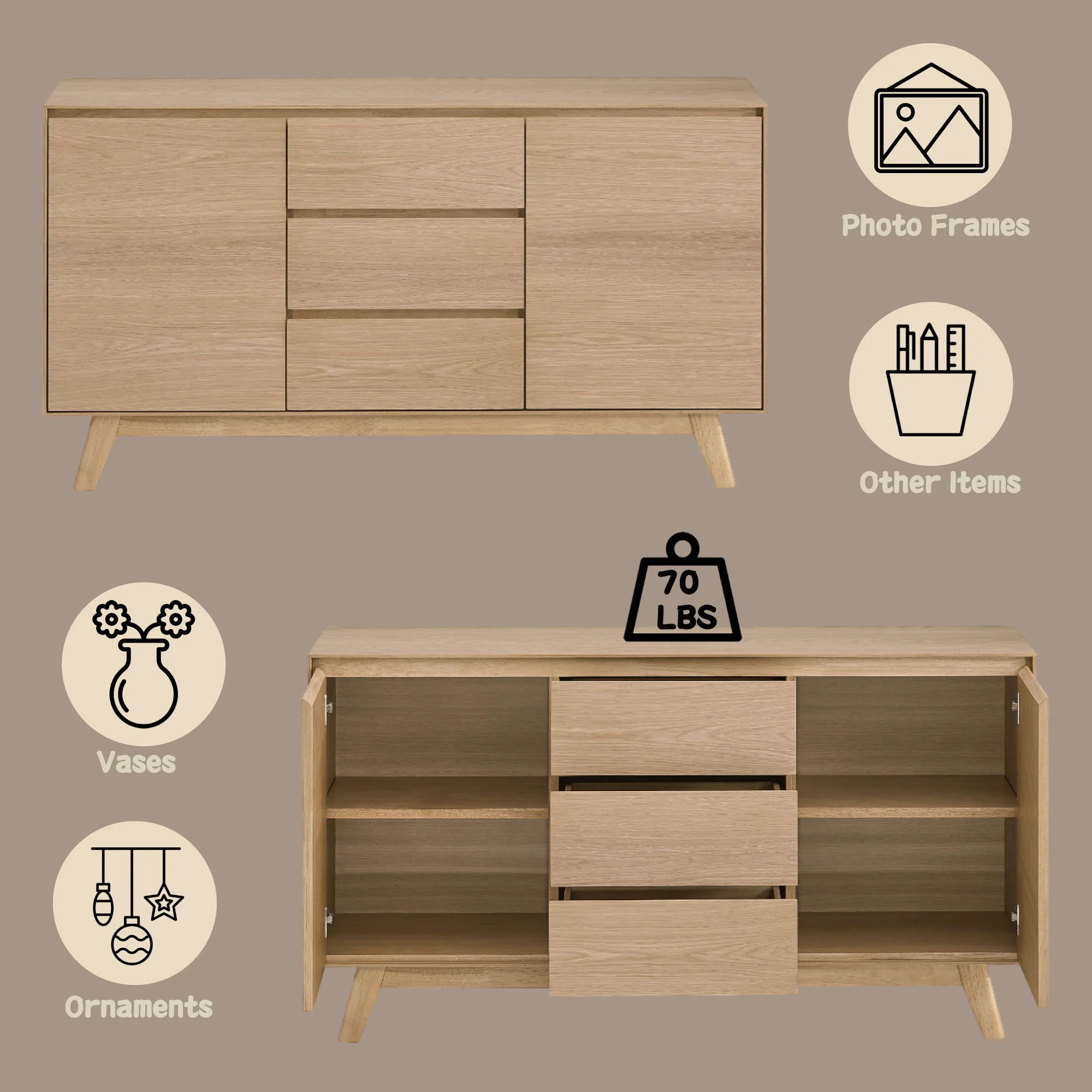 Kasem - Server - Oak - Image 5