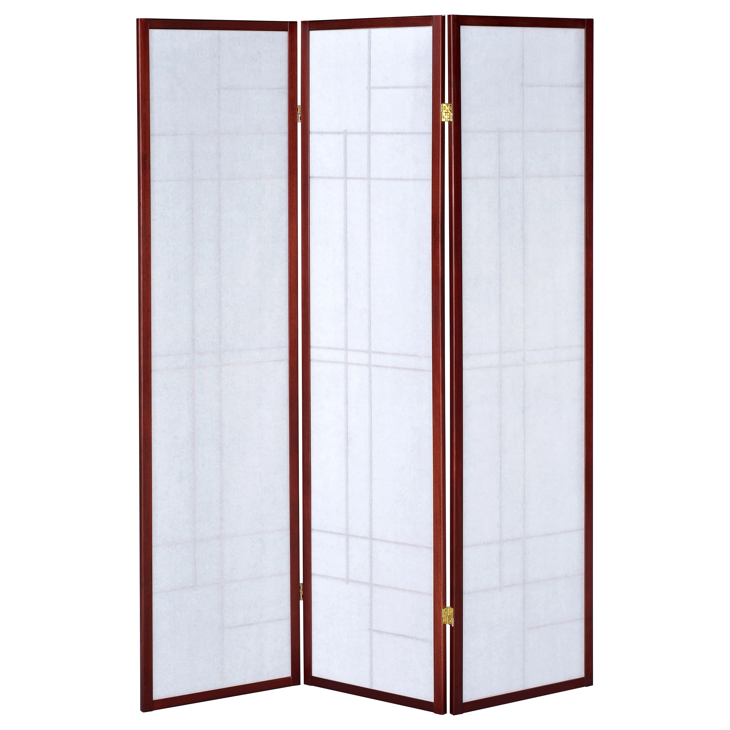 Katerina 3-Panel Room Divider Folding Shoji Screen, Cherry - Image 3