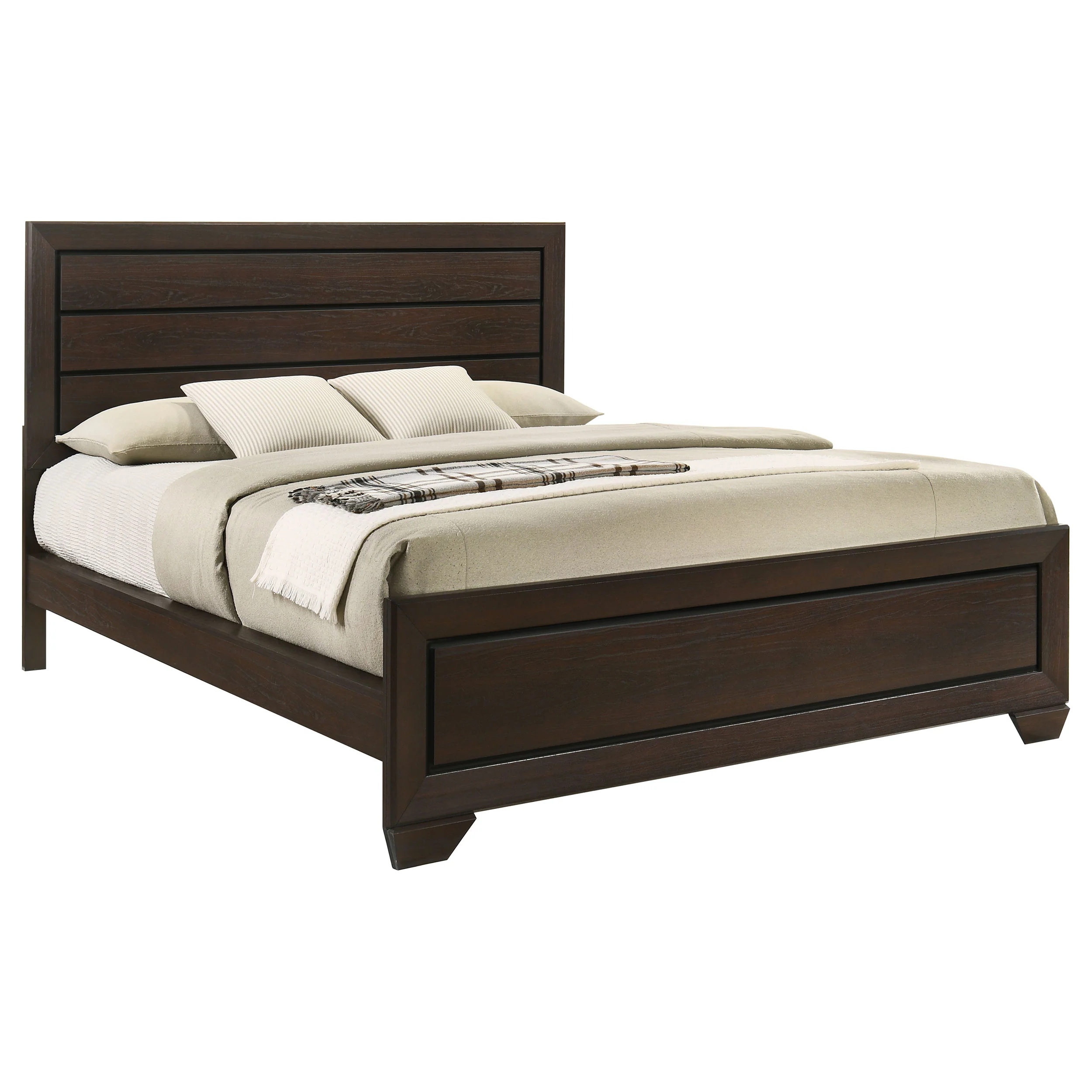 Kauffman Wood California King Panel Bed Dark Cocoa - Image 4