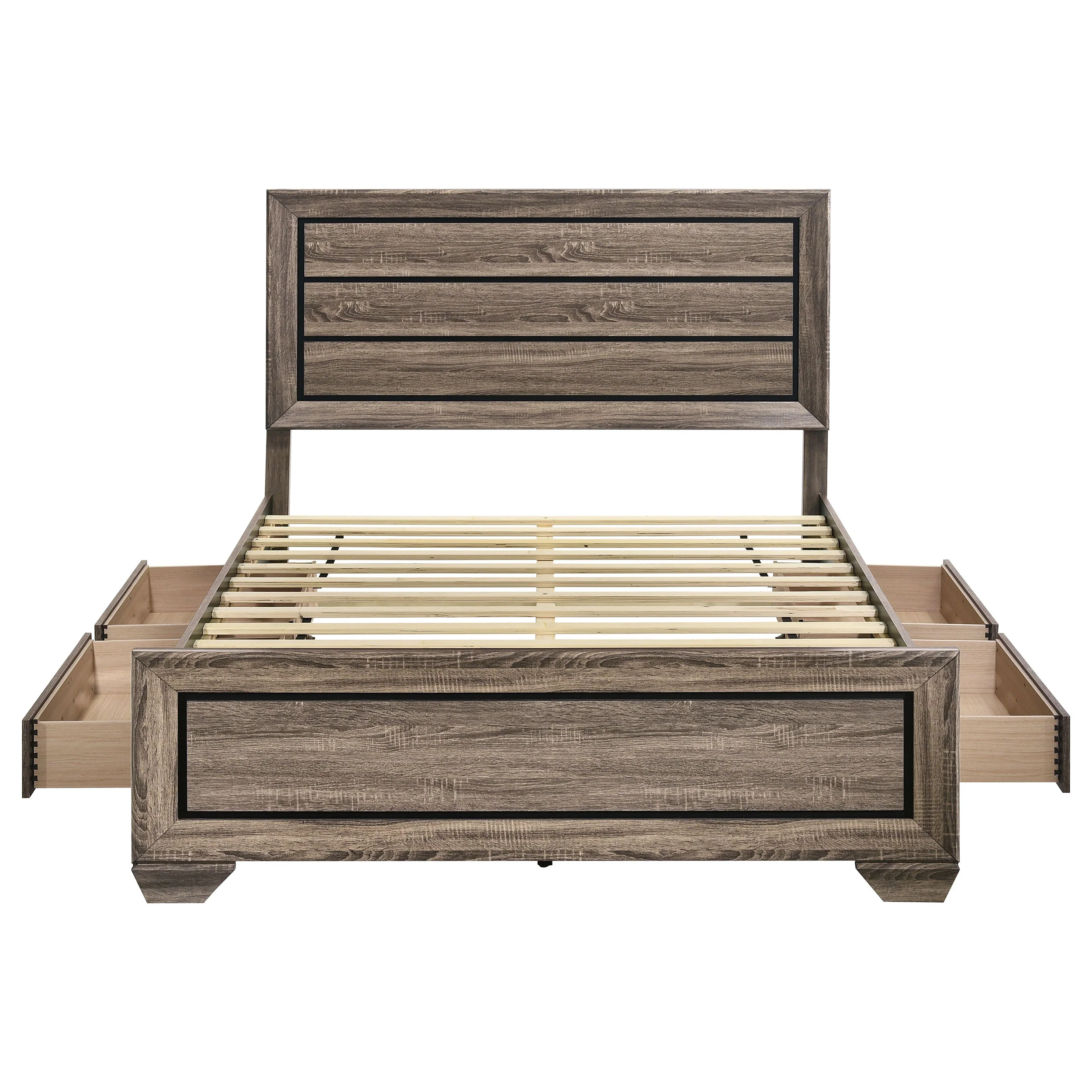 Kauffman Wood Queen Storage Panel Bed Washed Taupe - Image 6