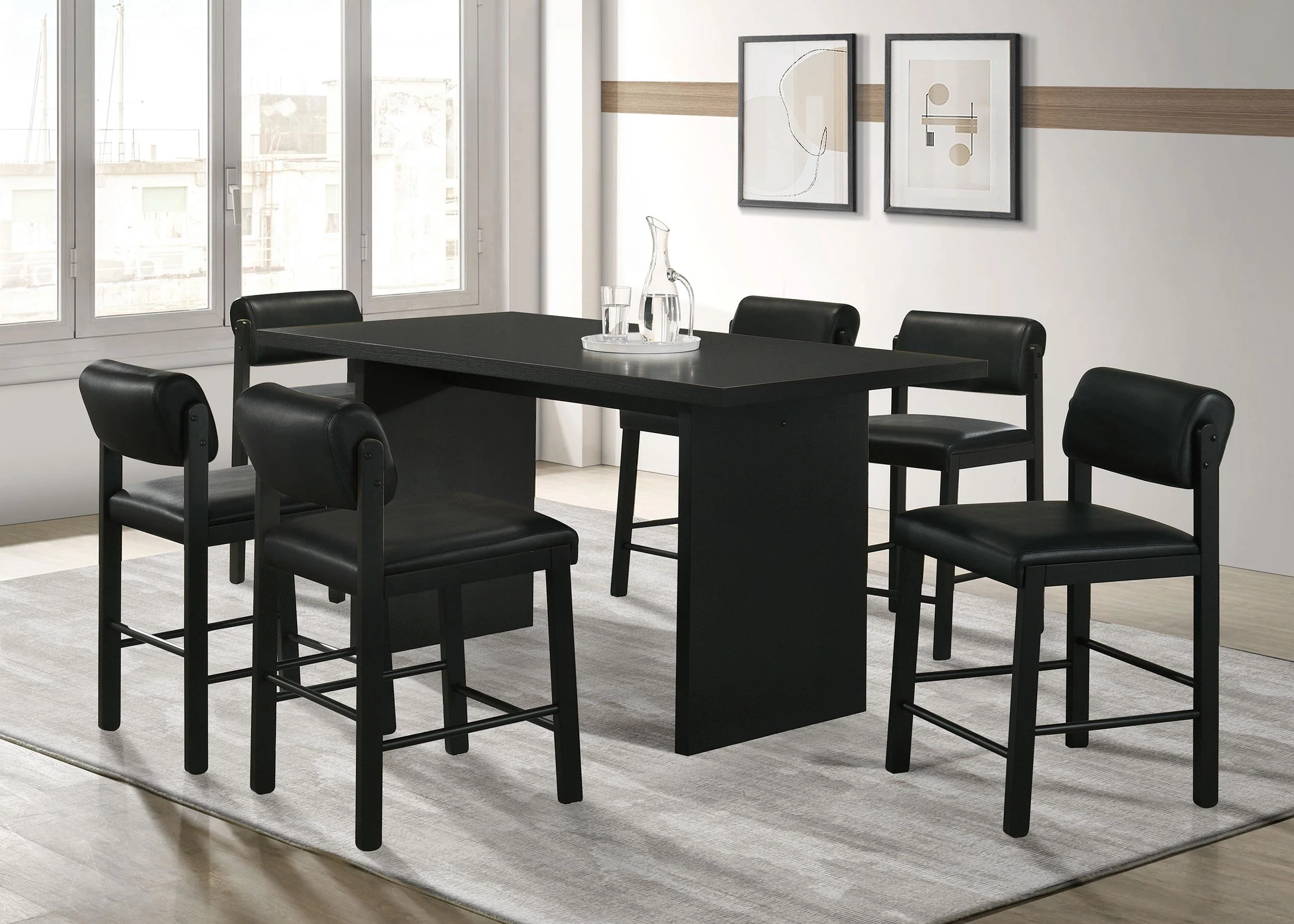 Kehoe Upholstered Counter Height Chair Black - Set of 2 - Image 7
