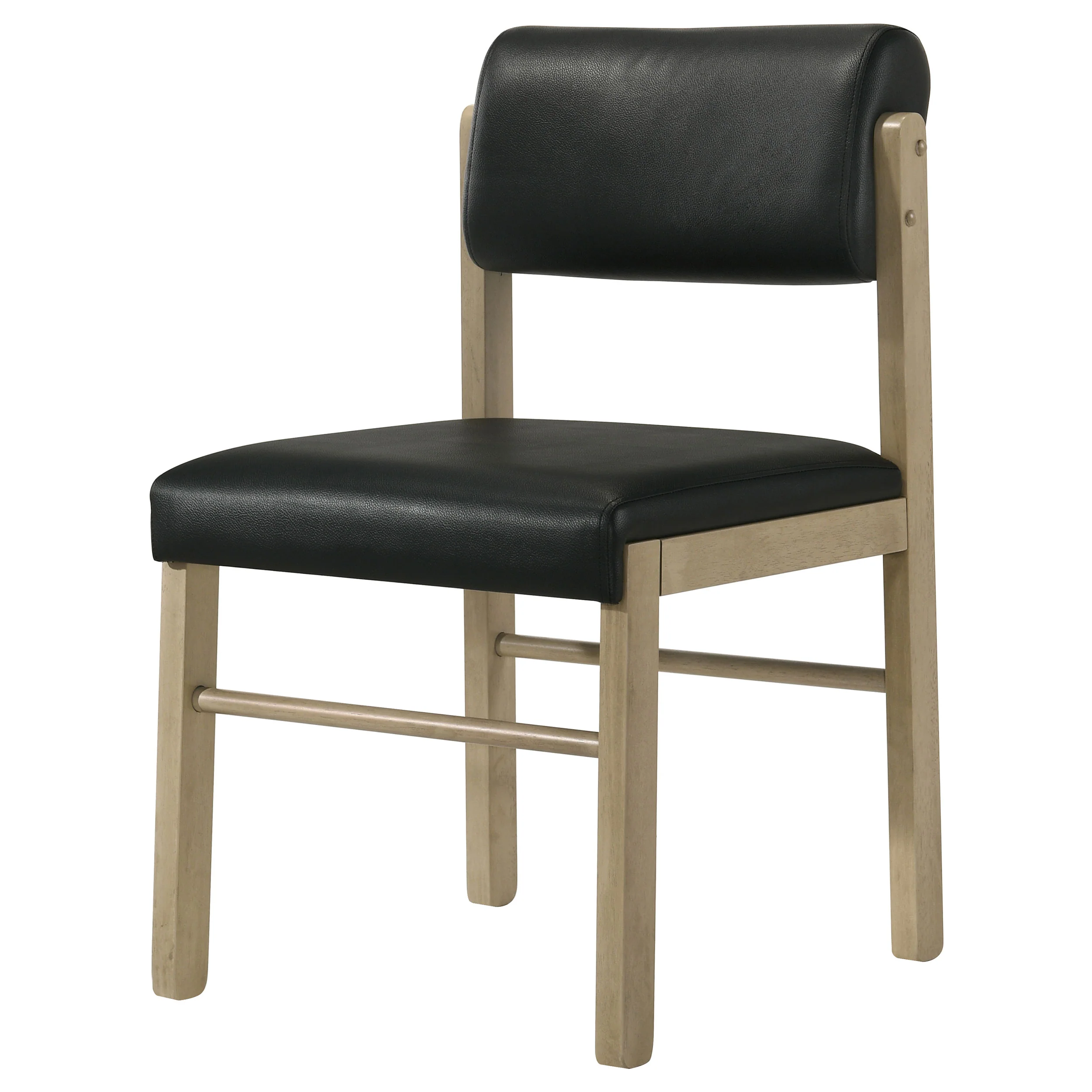 Kehoe Upholstered Dining Side Chair, Black and Natural Oak - Image 3