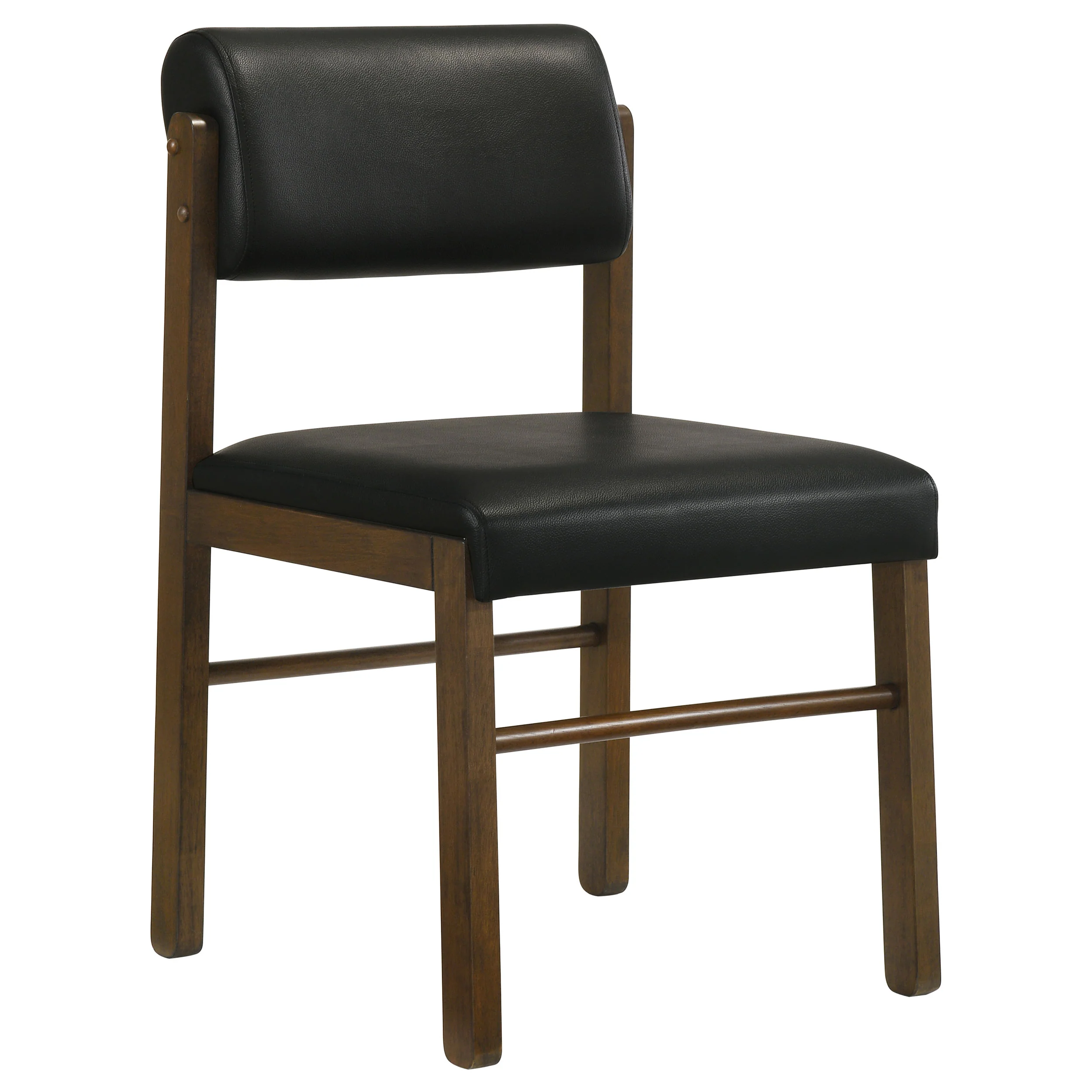 Kehoe Upholstered Dining Side Chair, Black/Walnut (Set of 2) - Image 5