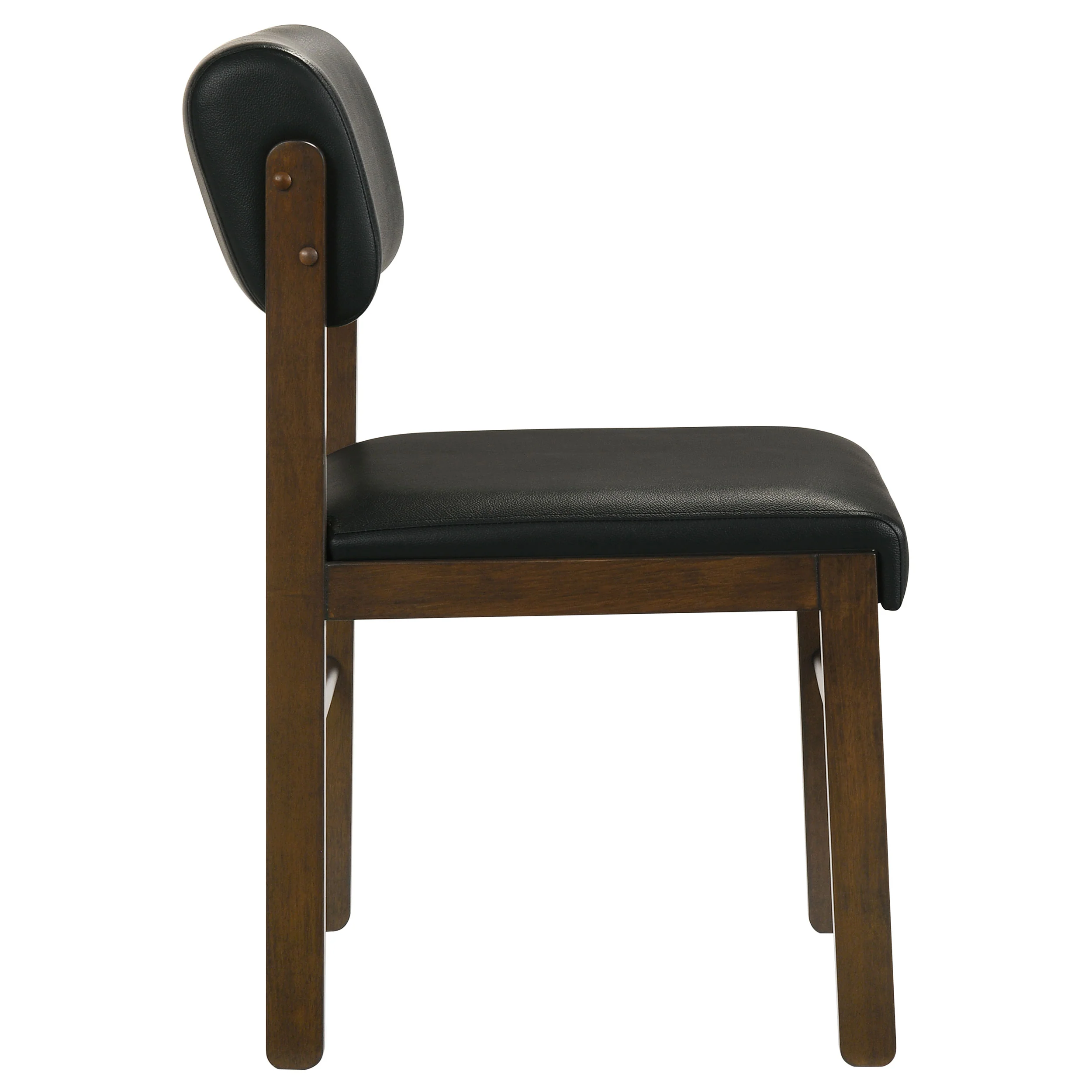 Kehoe Upholstered Dining Side Chair, Black/Walnut (Set of 2) - Image 6