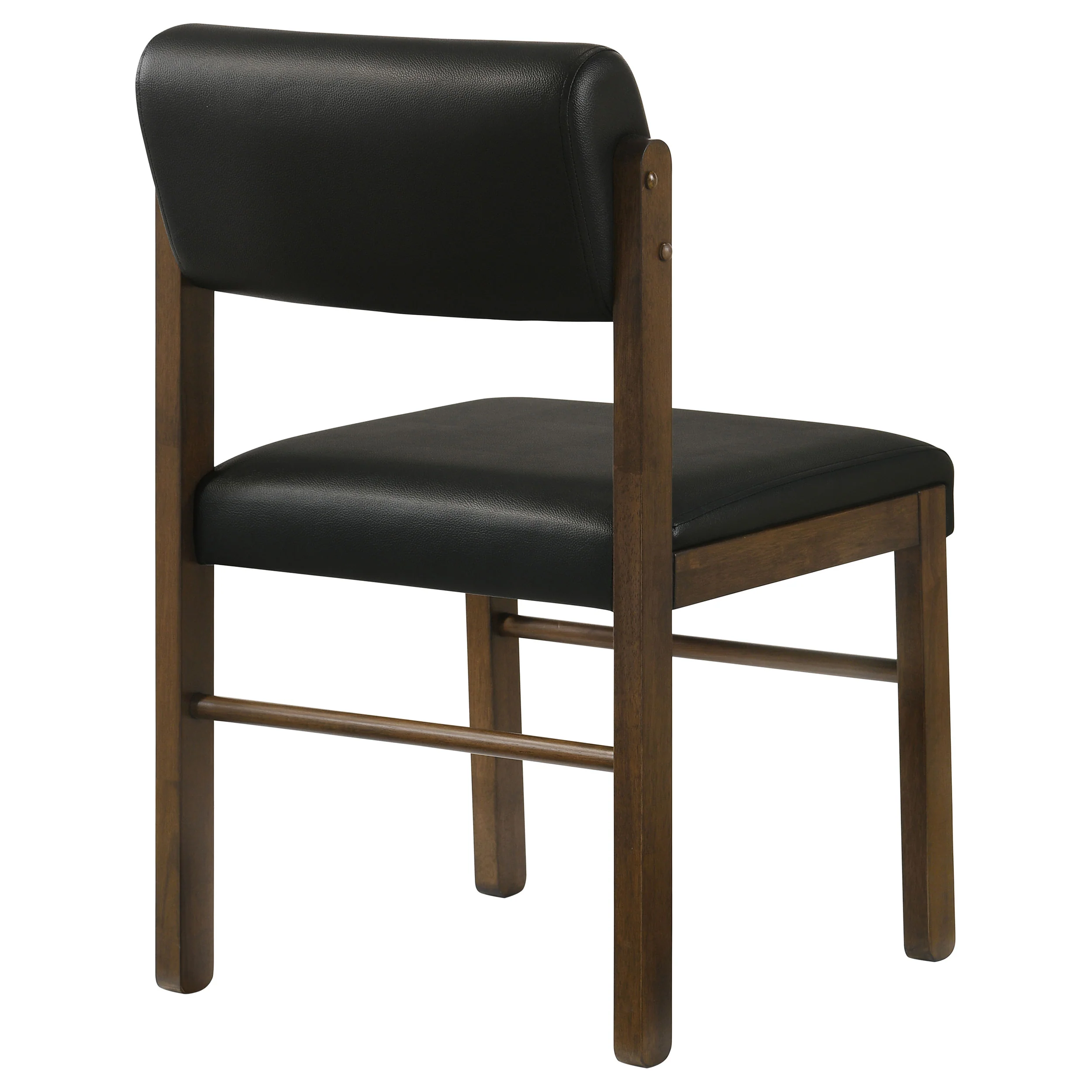 Kehoe Upholstered Dining Side Chair, Black/Walnut (Set of 2) - Image 7