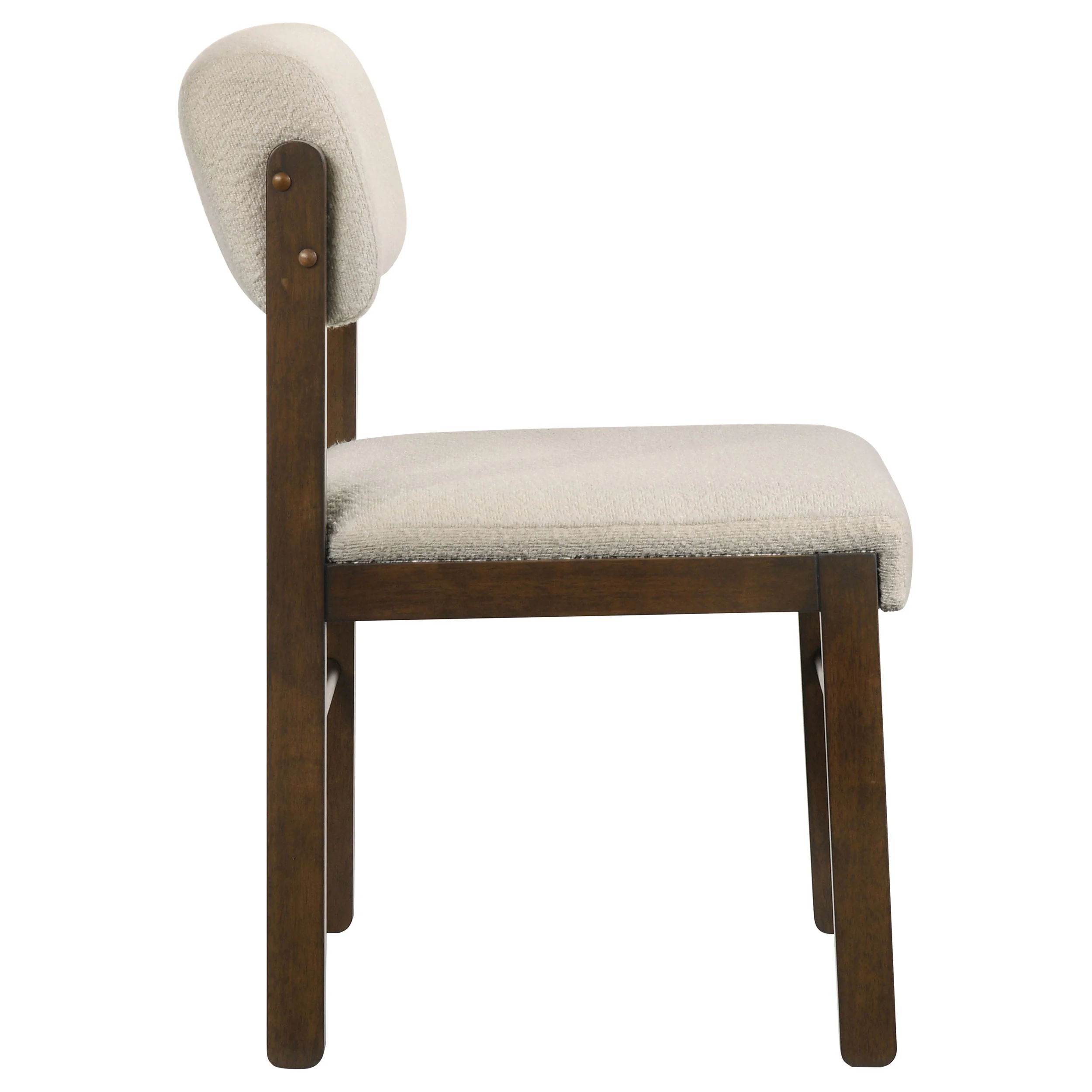 Kehoe Upholstered Dining Side Chair Cream and Walnut Set of 2 - Image 6