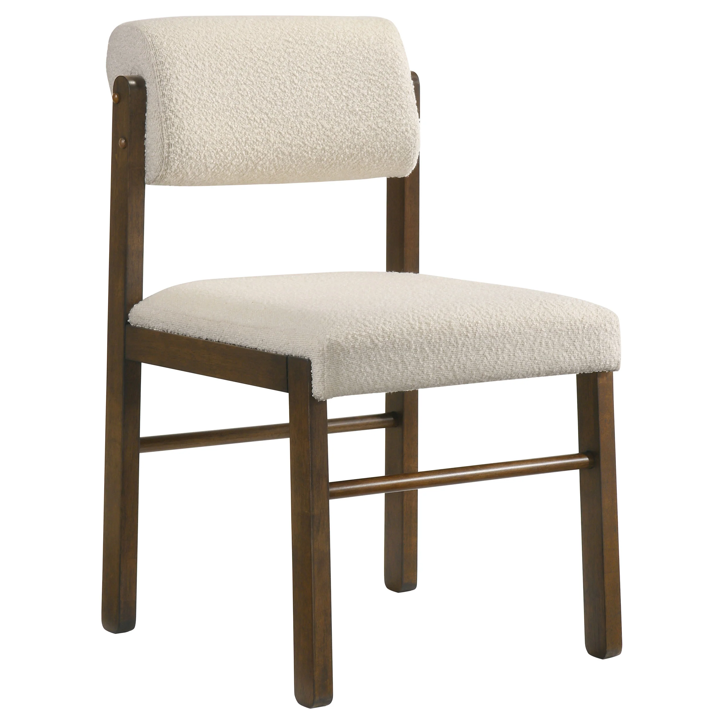 Kehoe Upholstered Dining Side Chair, Cream and Walnut (Set of 2) - Image 3