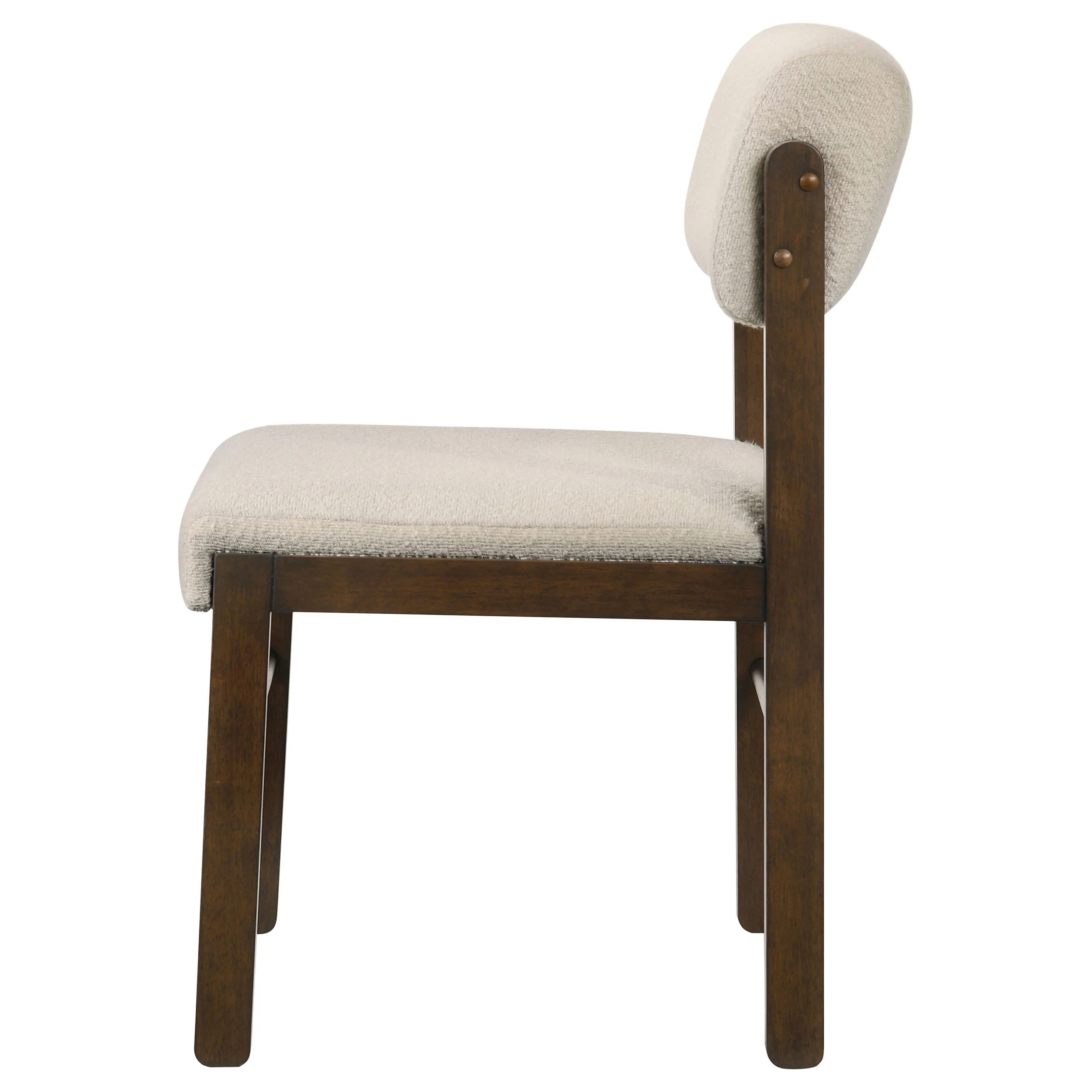 Kehoe Upholstered Dining Side Chair, Cream and Walnut (Set of 2) - Image 8