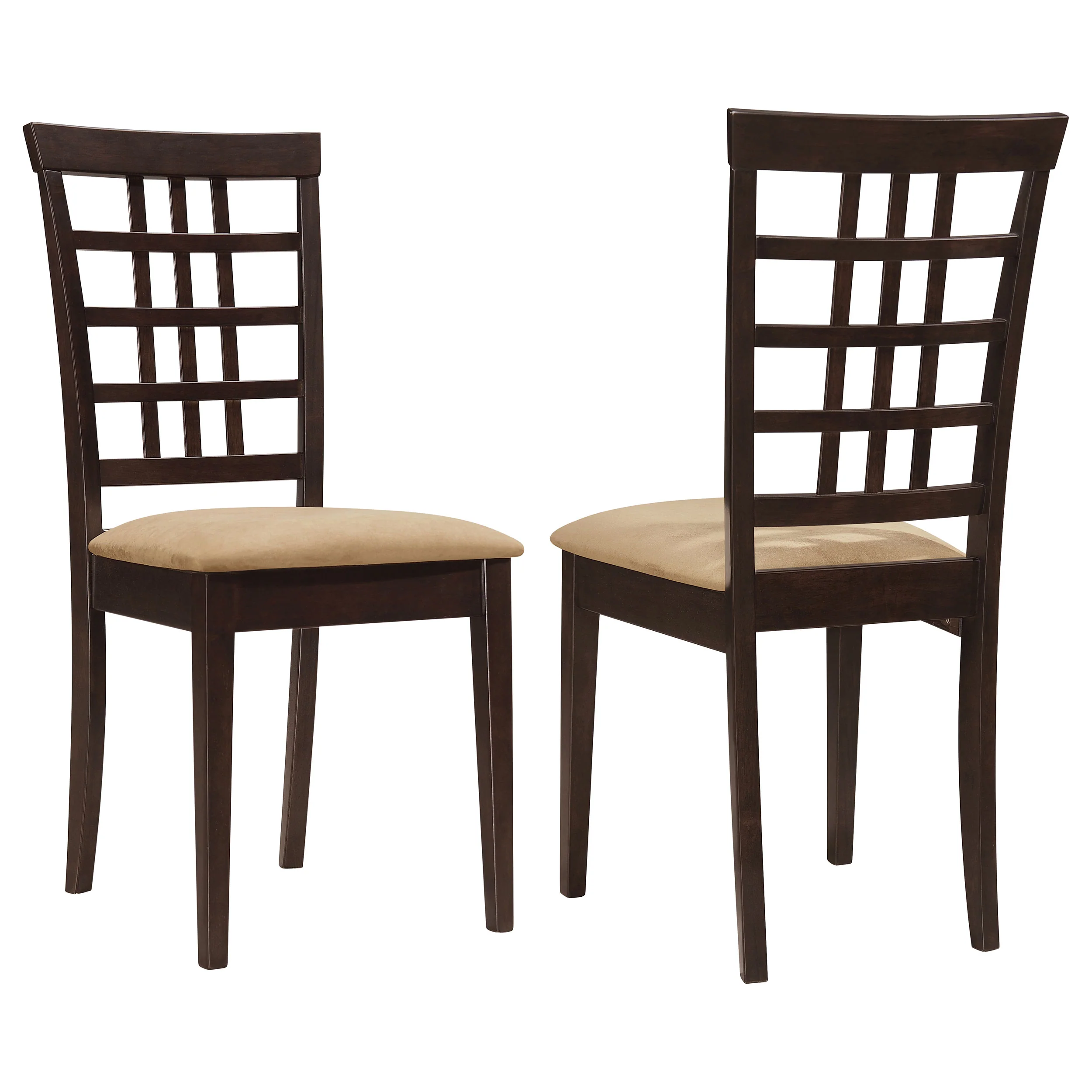 Kelso Lattice Back Dining Side Chair Cappuccino, Set of 2