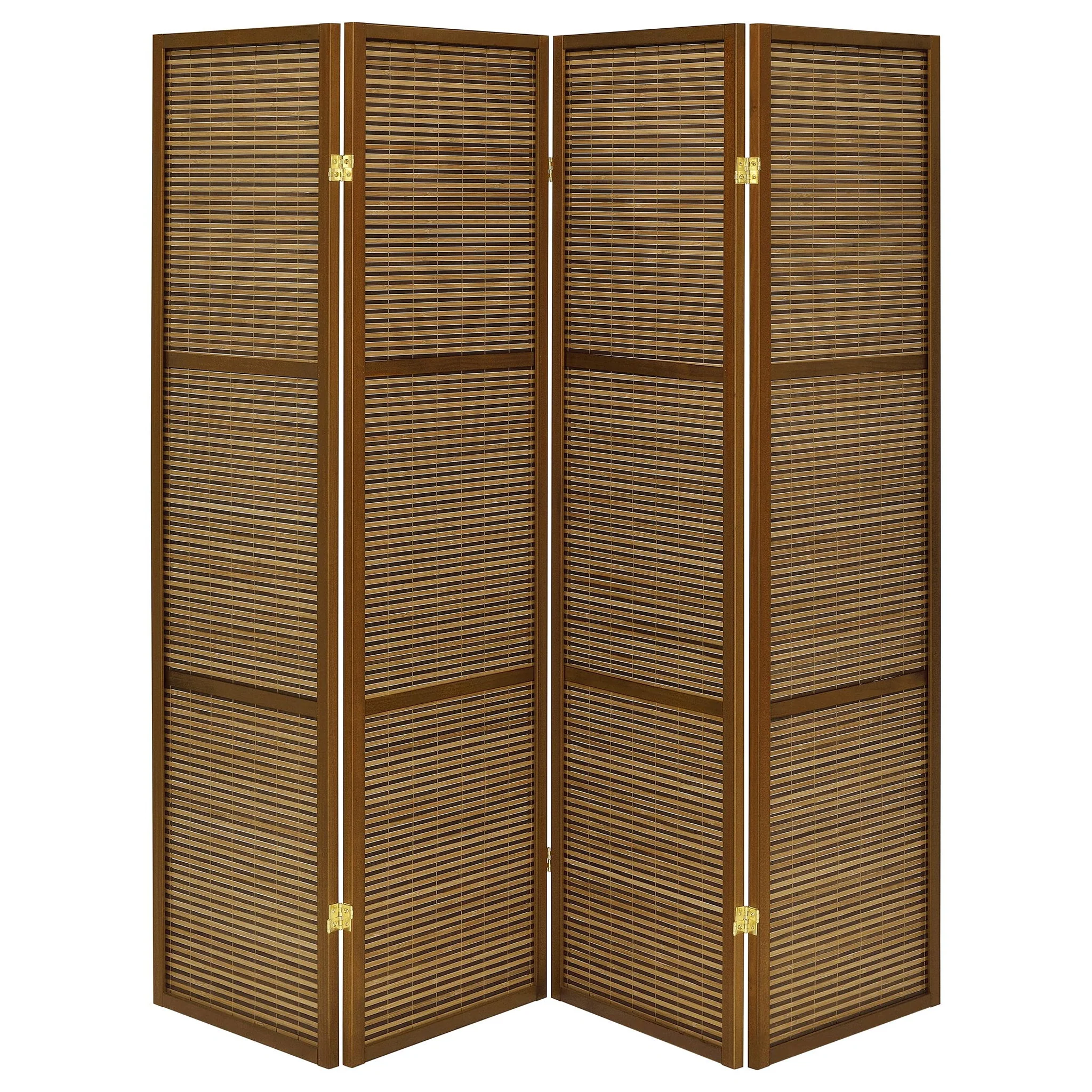 Kenabi - 4 Panel Room Divider Folding Screen - Walnut - Image 5