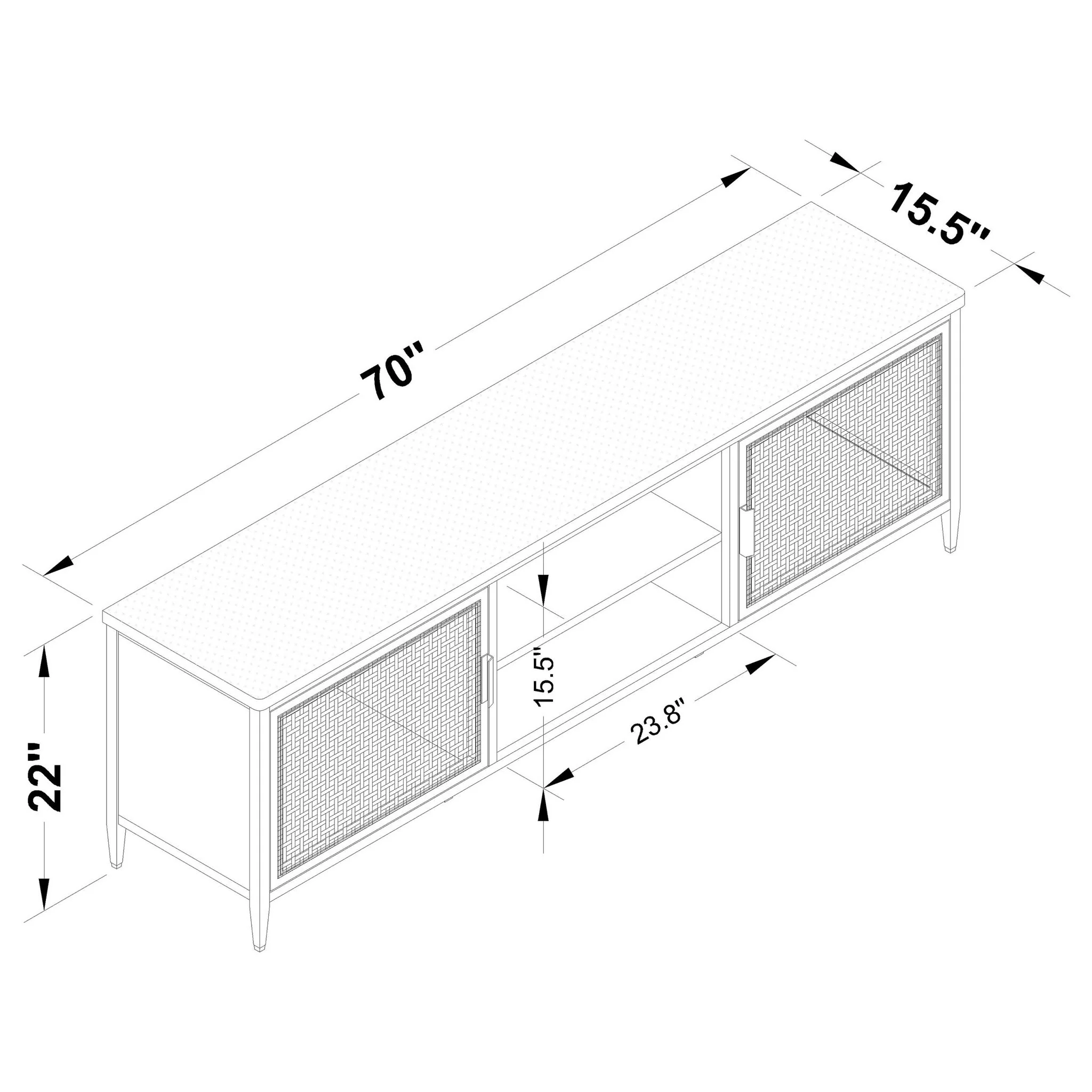 Kenneth - 2 Door TV Stand Doors - Black - Image 7
