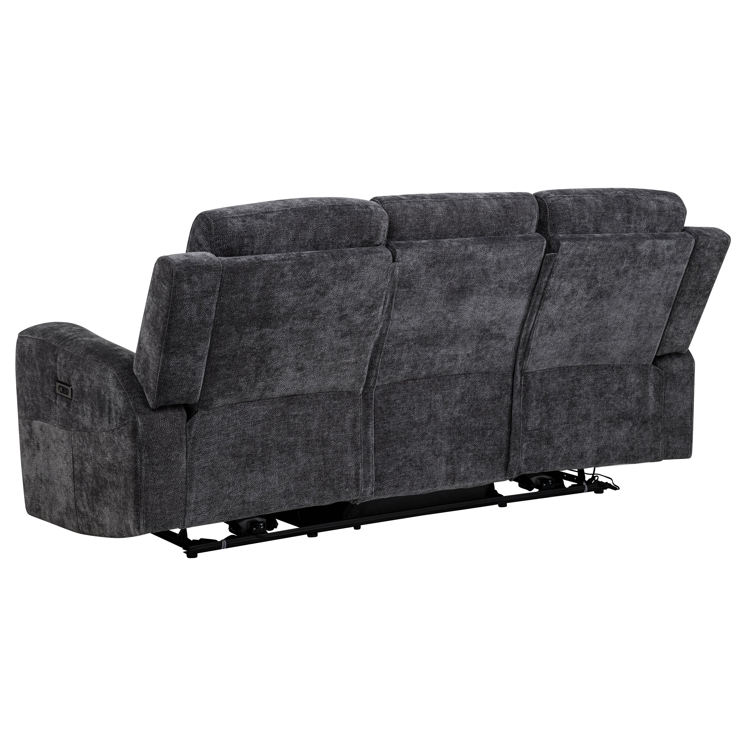 Kennett 2-Piece Chenille Power Reclining Sofa Set Dark Grey - Image 10