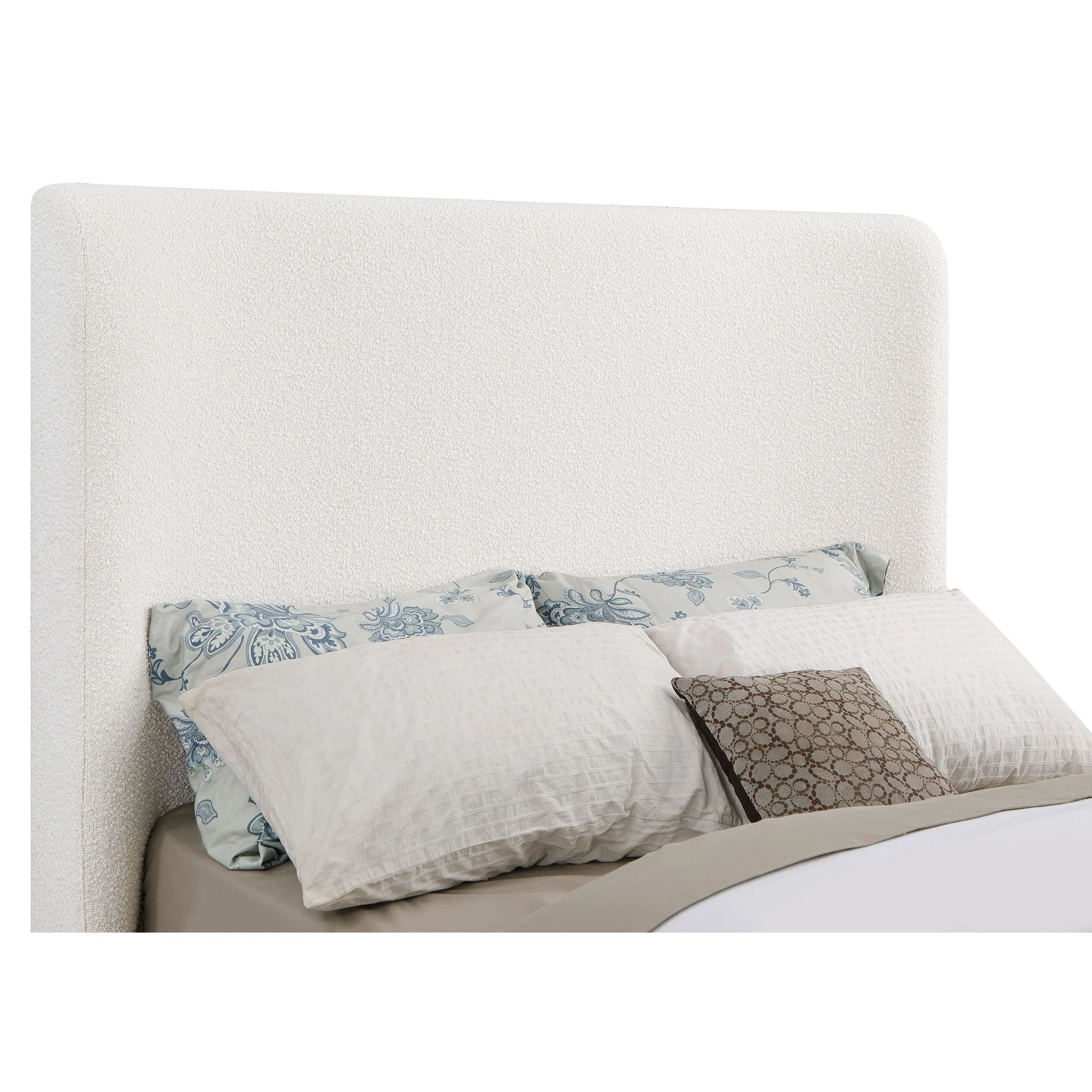 Kensington - Eastern King Sleigh Bed With Tall Wingback Headboard - Cream - Image 3