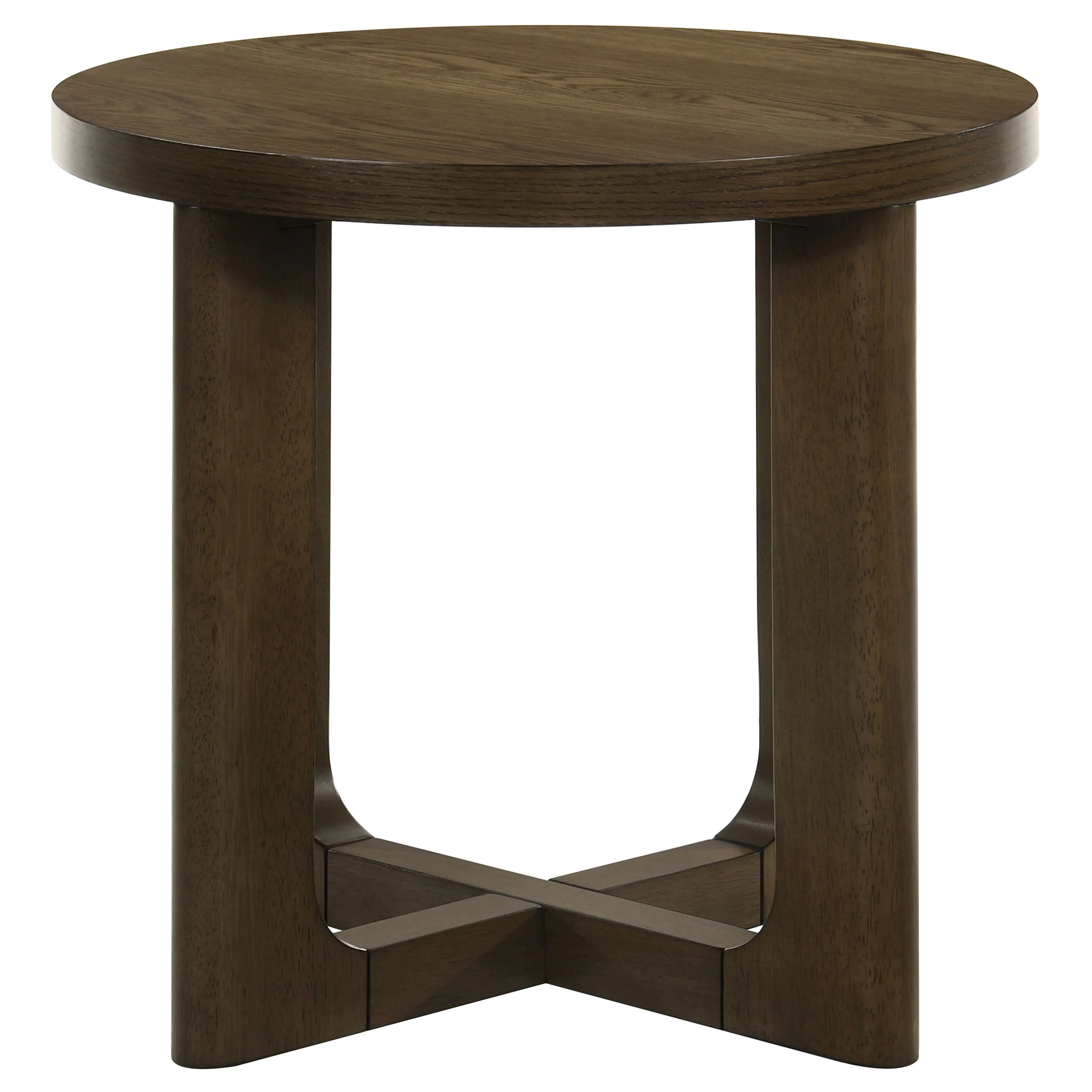 Kessler 2-Piece Round Sculptural Wood Coffee Table Set, Brown - Image 4