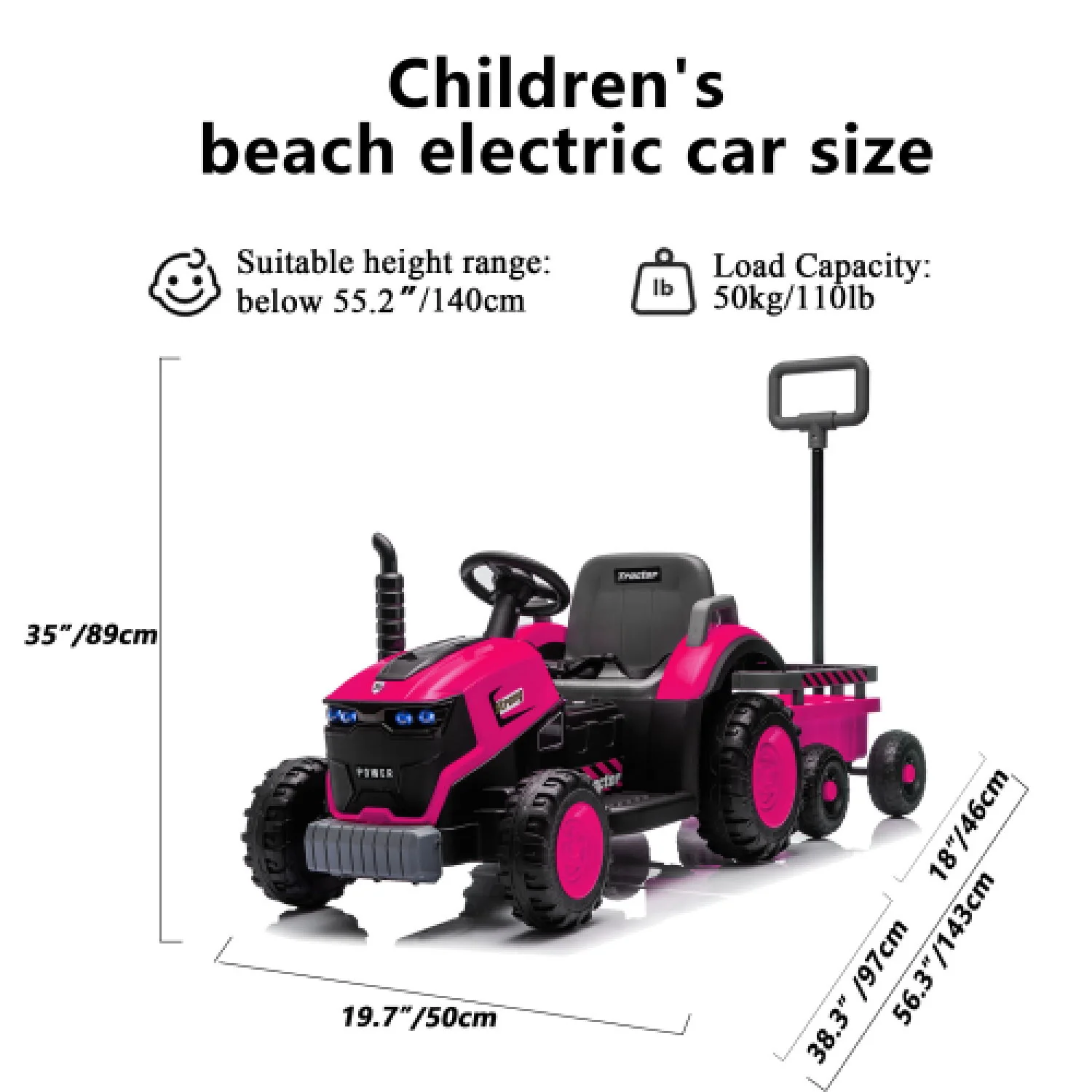 Kids Electric Ride On Tractor With Trailer - Image 7
