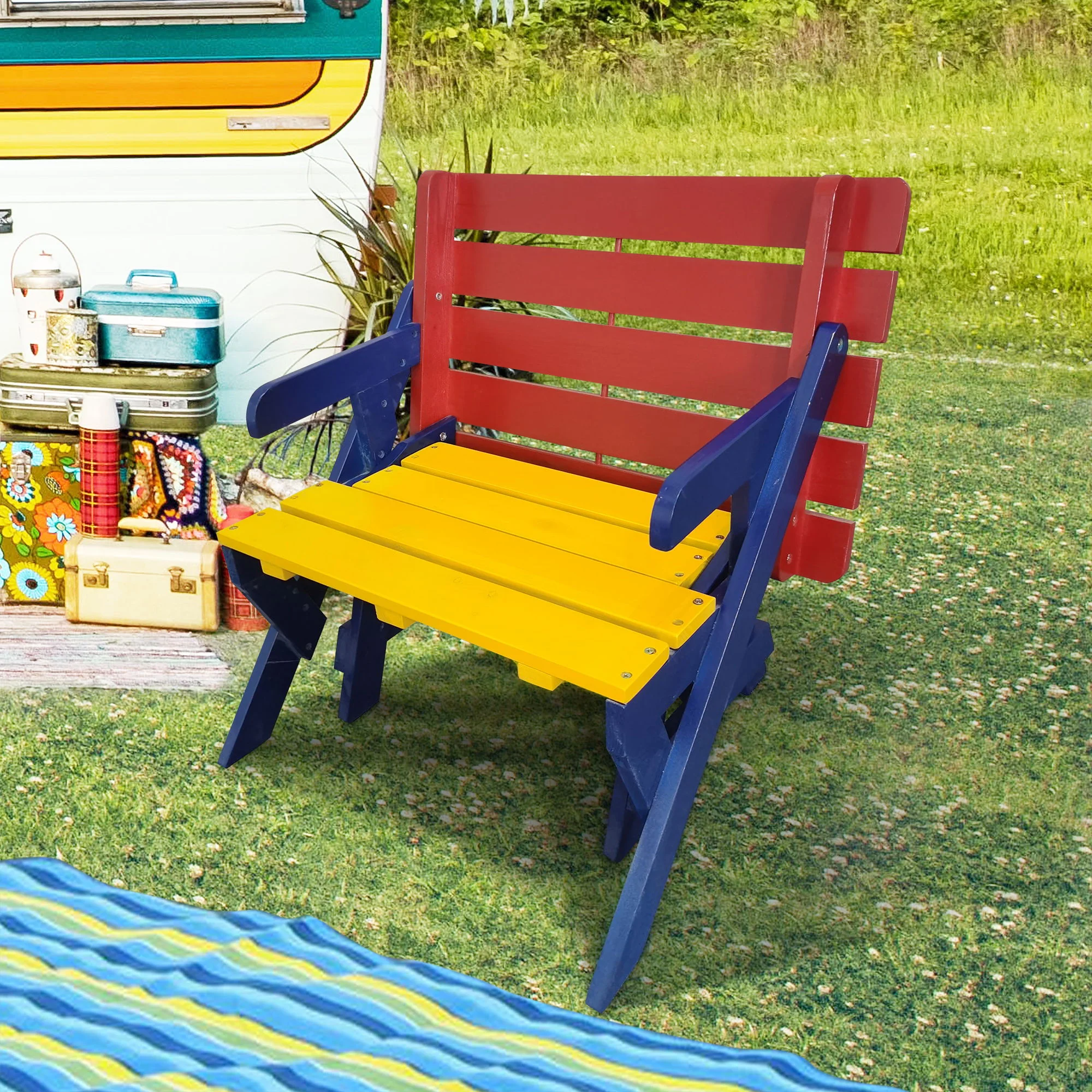 Kids Multi-Functional Arm Chair, Table With 2 Benches All-In-One Set - Image 8