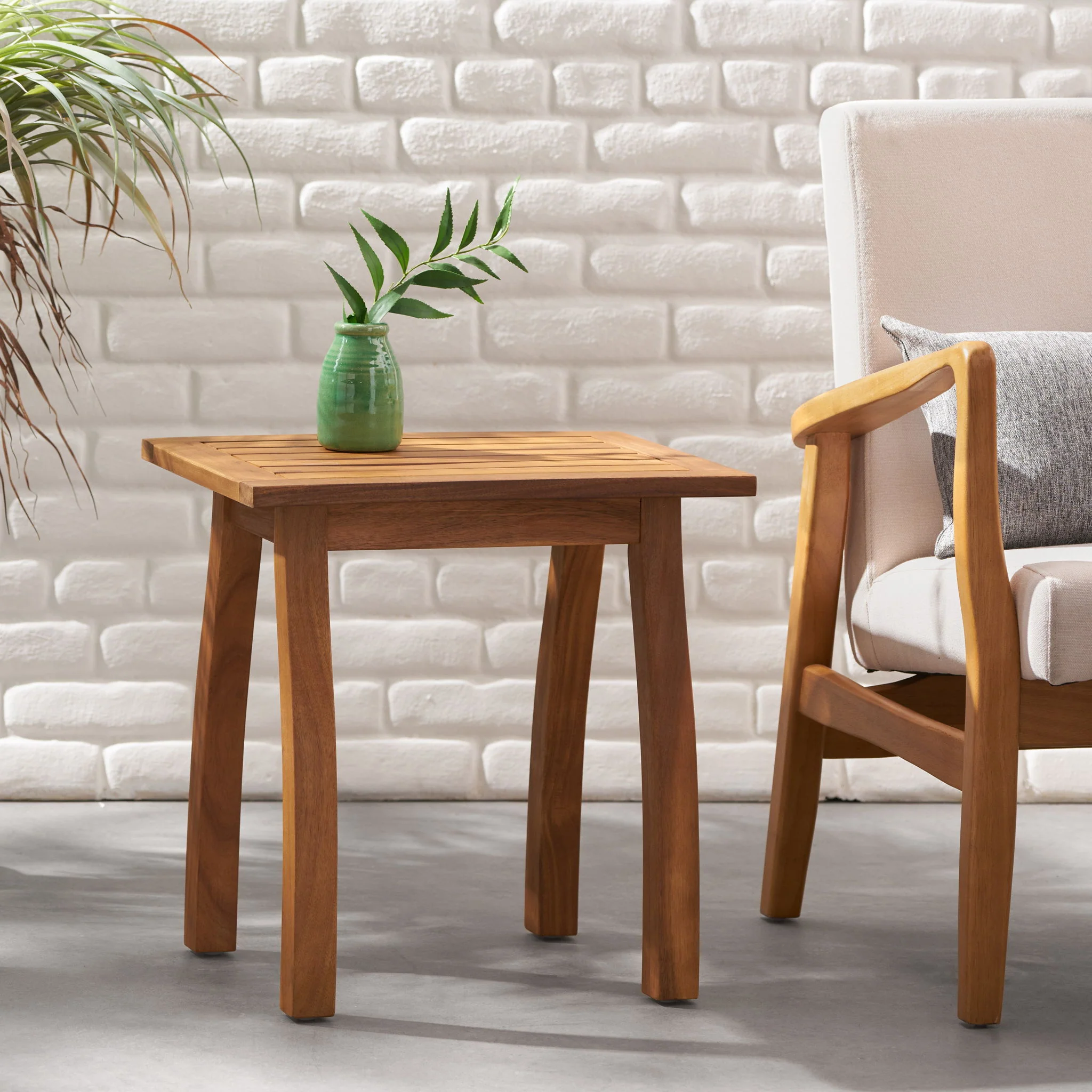 Kinesis - Outdoor Side Table With Slatted Top And Wood Frame - Image 10