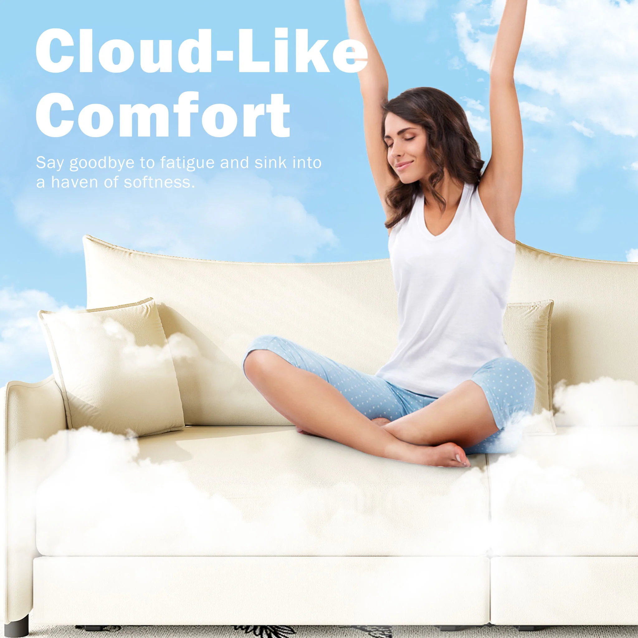 King Pull Out Sofa Bed, 3-In-1 Convertible Bed With 3 Pillows - Image 5