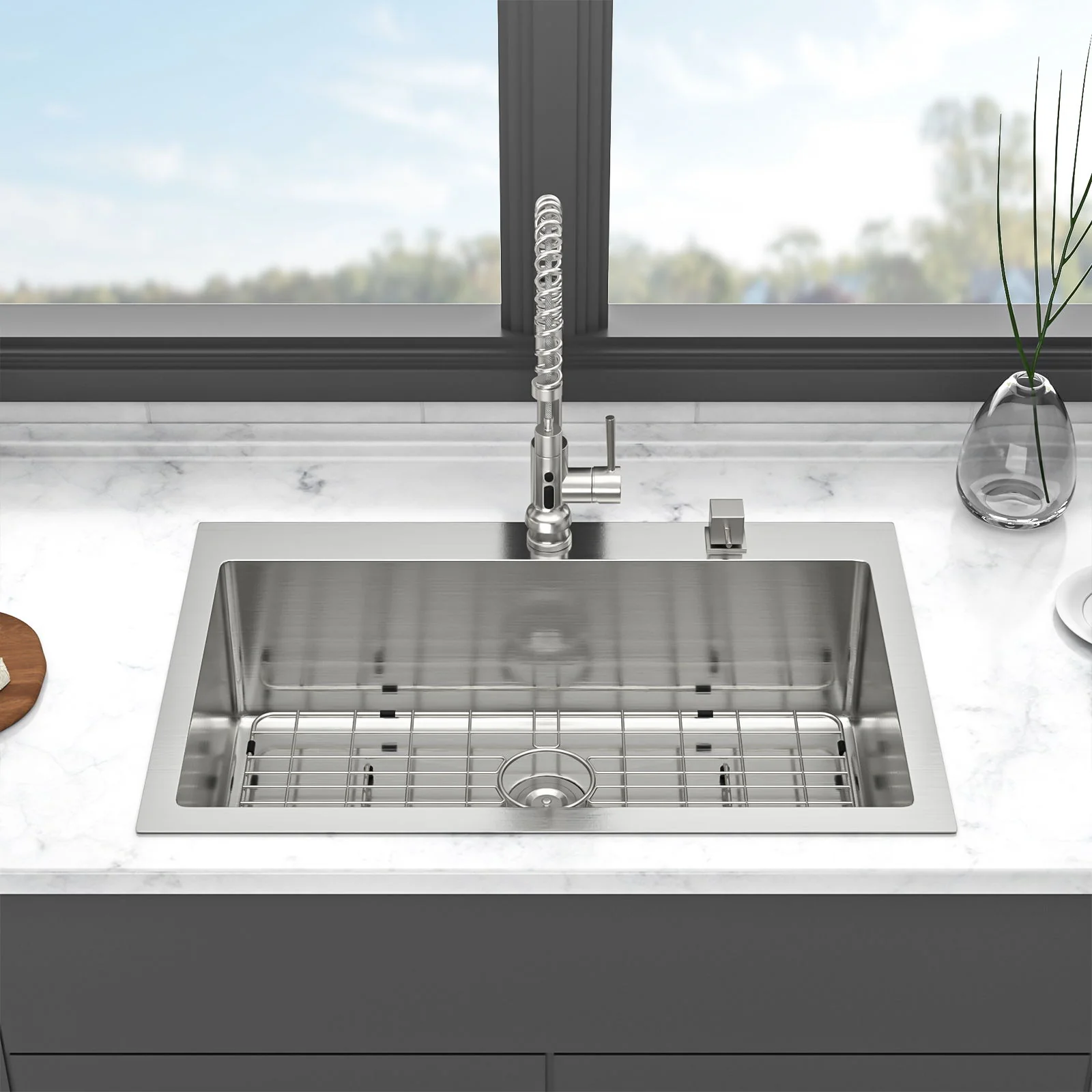 Kitchen Sink Drop In, Stainless Steel Single Bowl, Topmount - Image 2