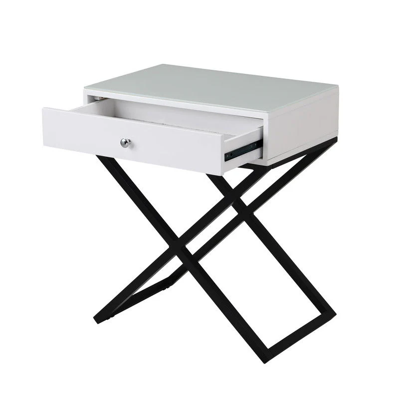 Koda - End Side Table Nightstand, Drawer And Cross Base - Image 11