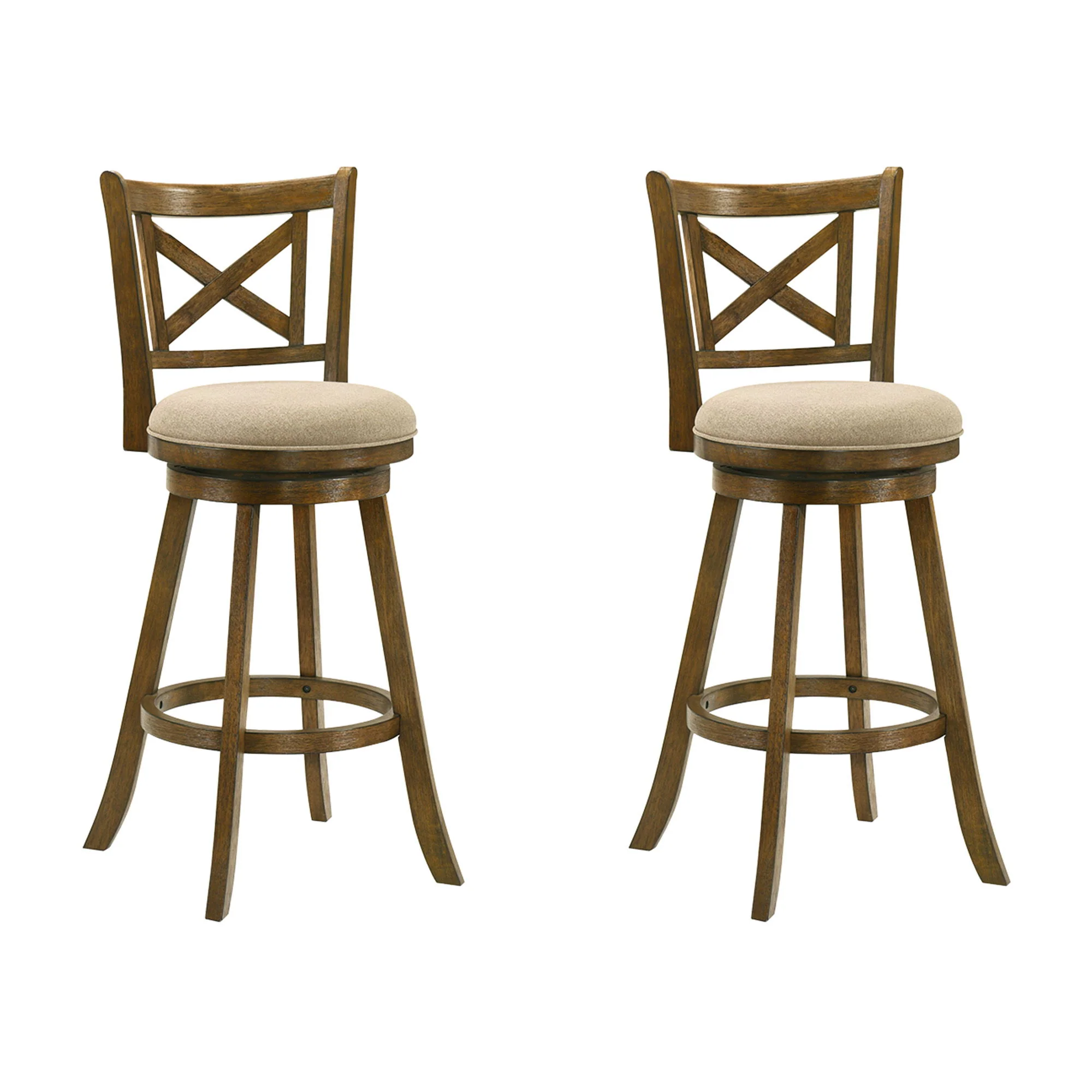 Kodi - Modern Farmhouse Swivel Wood Bar Height Kitchen Bar Stool - Image 7