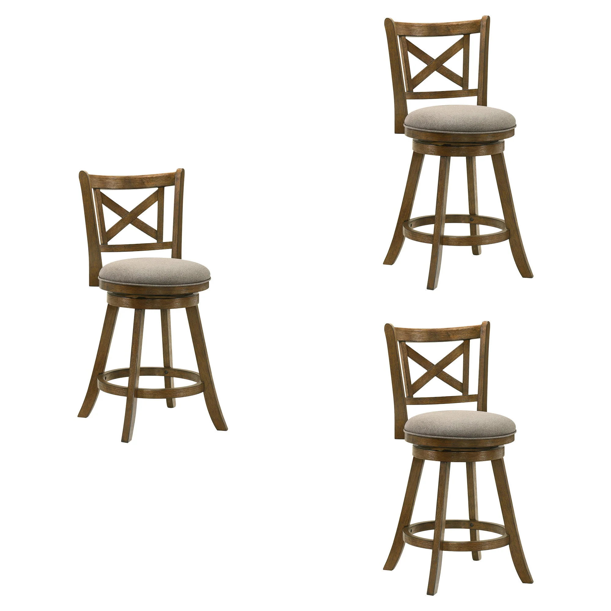 Kodi - Modern Farmhouse Swivel Wood Counter Height Kitchen Bar Stool - Image 5