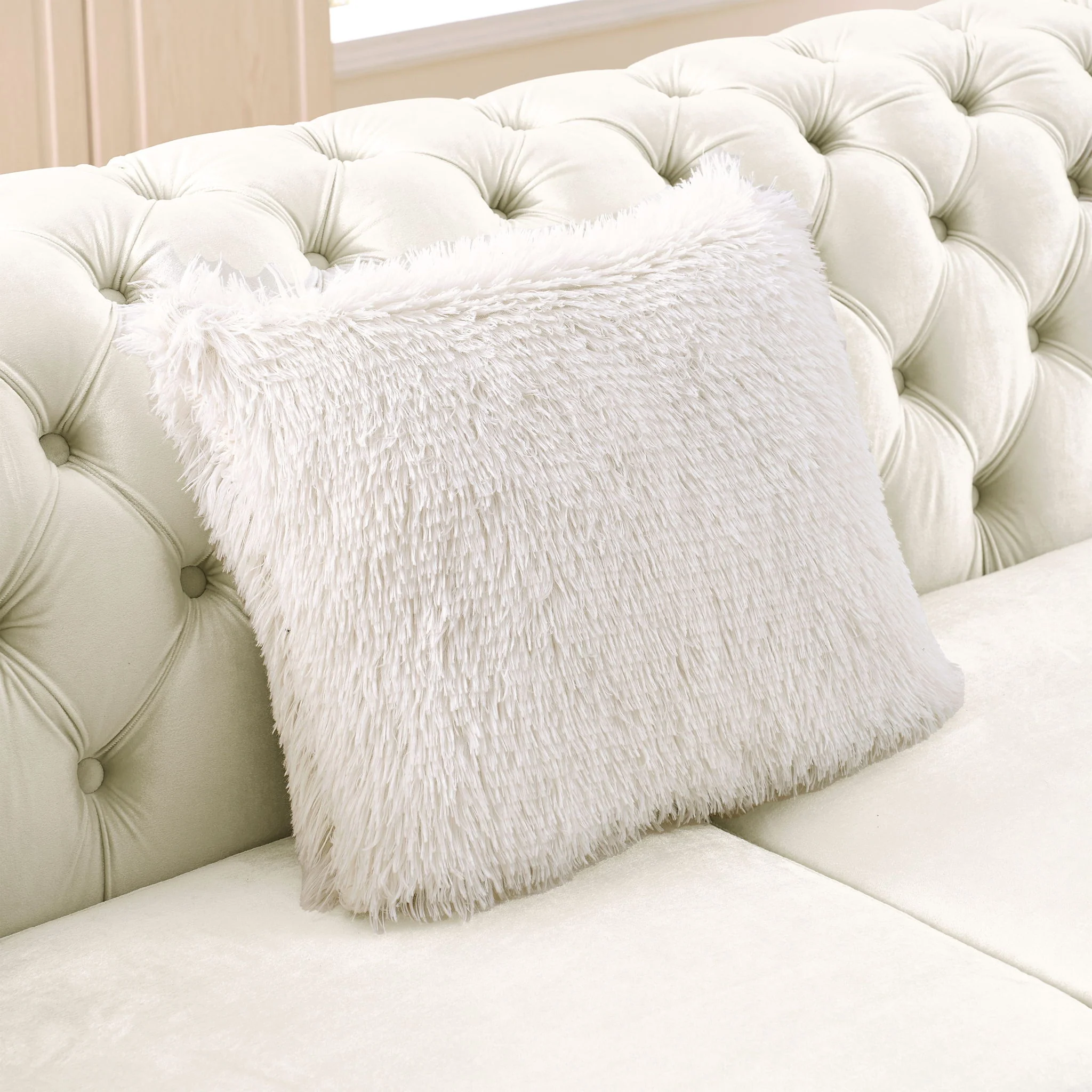 L Shaped Chesterfield Sectional Sofa With Stainless Steel Accents - Image 7