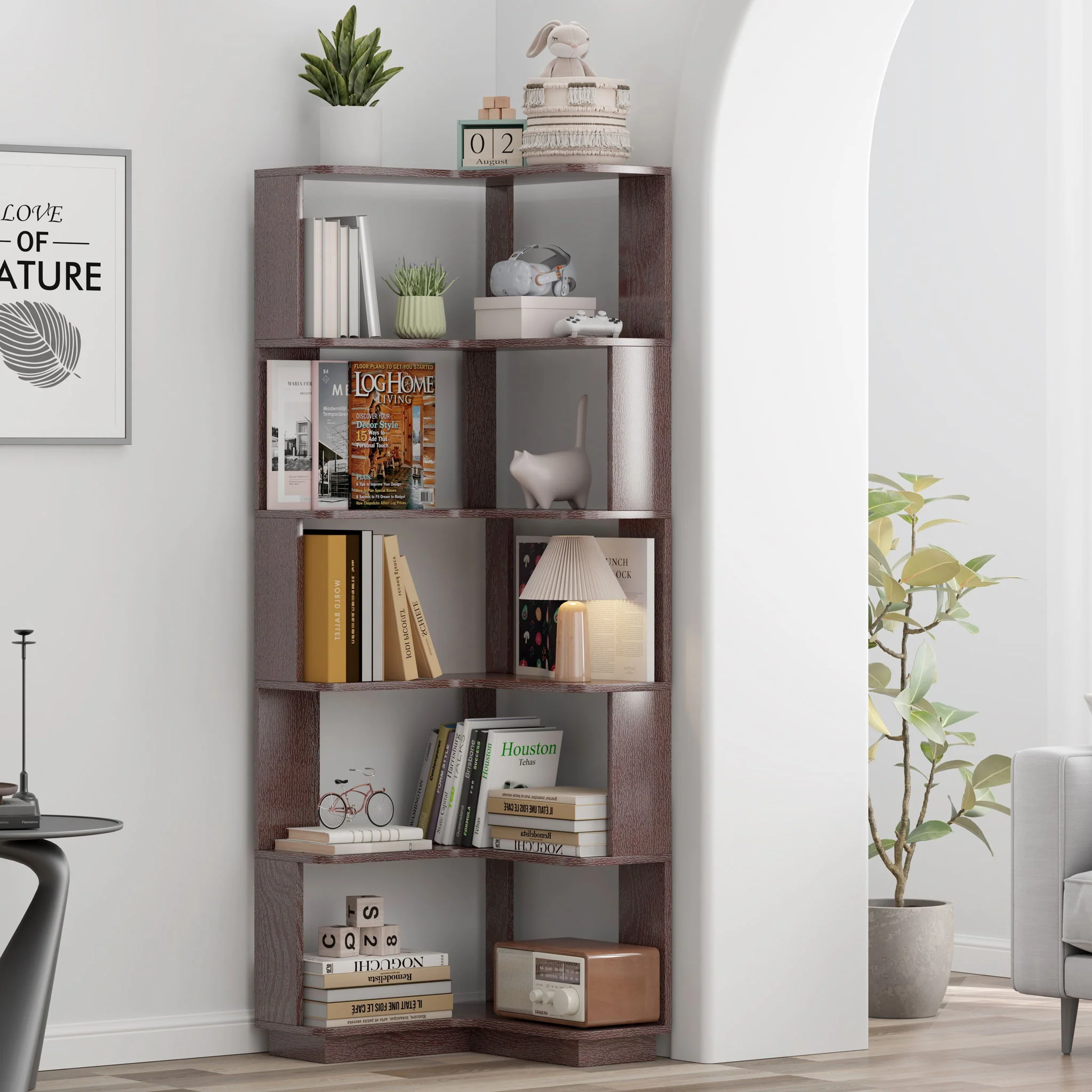 L-Shaped Corner Bookshelf - Image 25