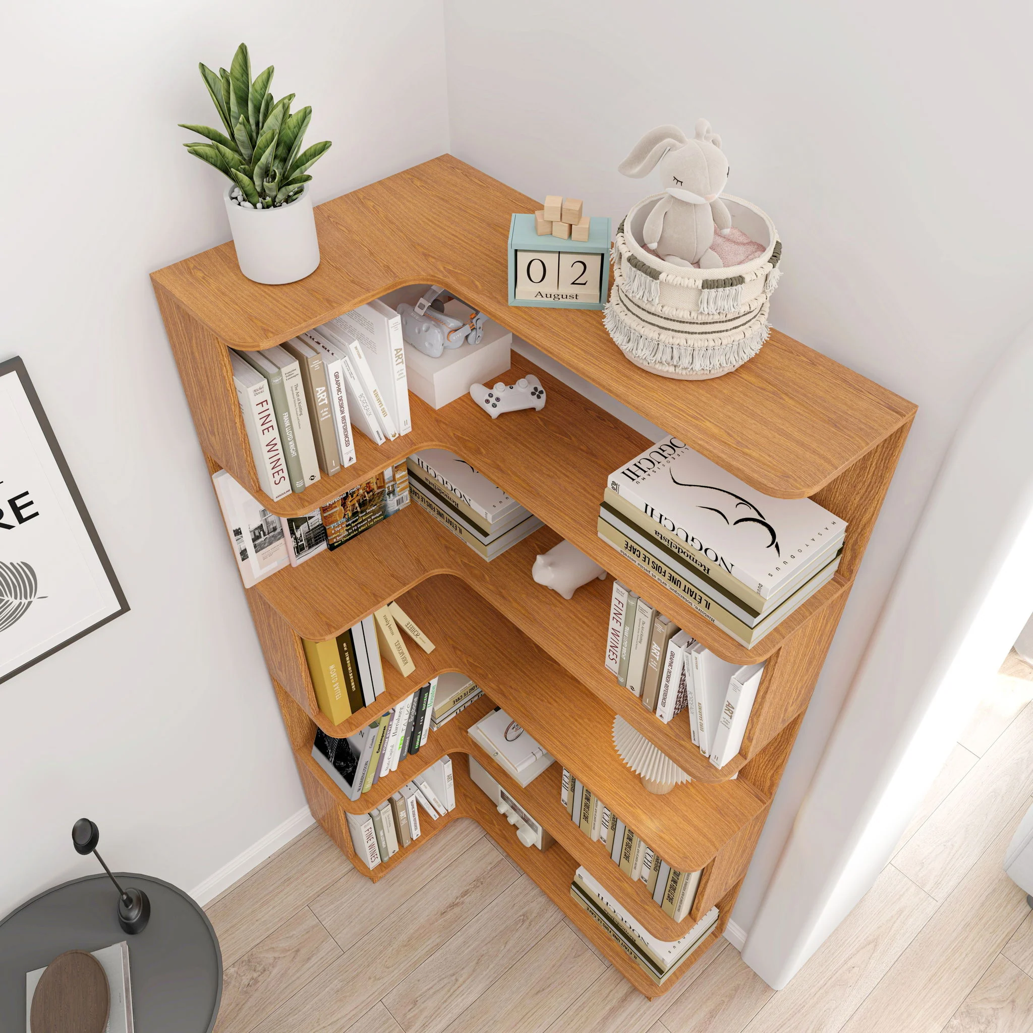L-Shaped Corner Bookshelf - Image 27