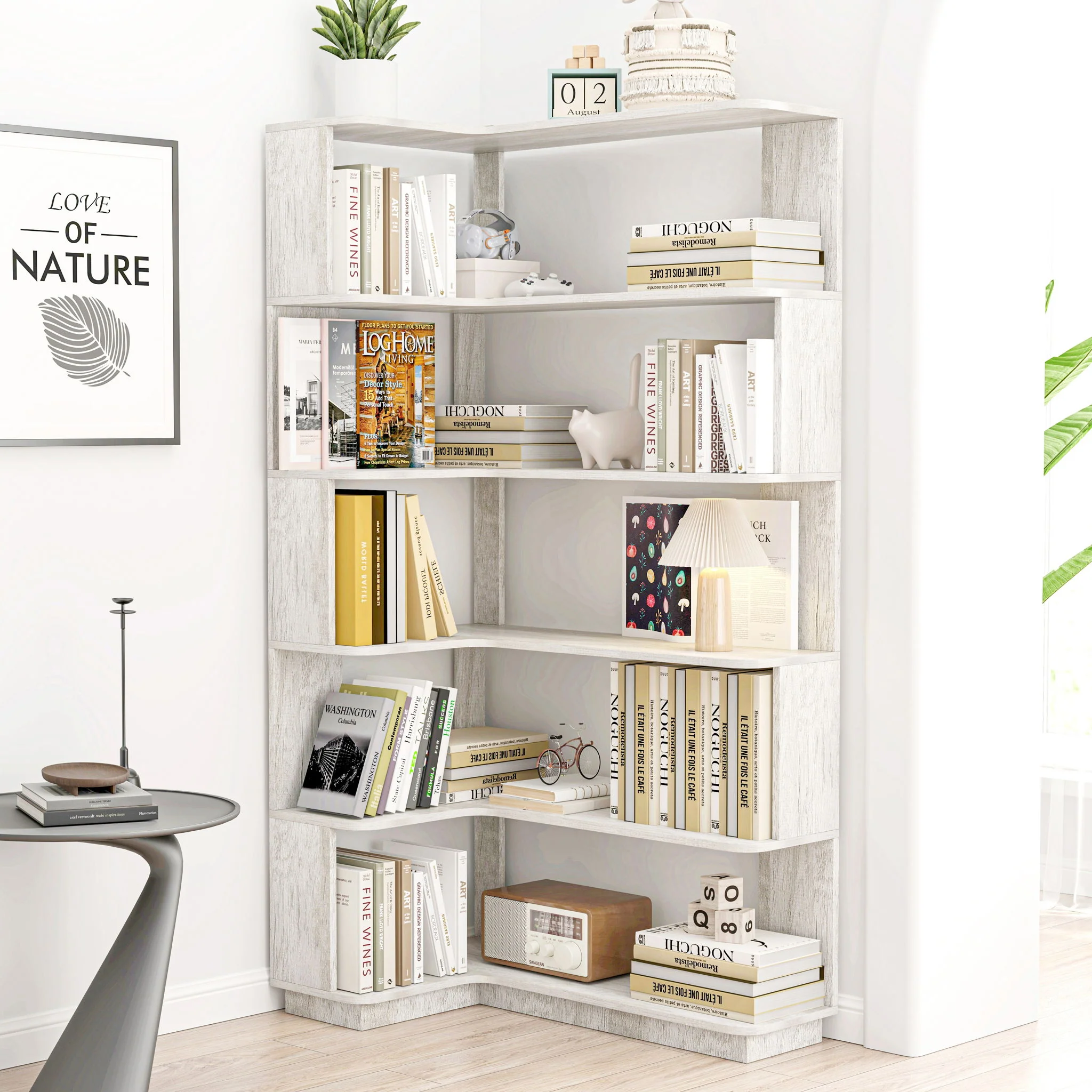 L-Shaped Corner Bookshelf - Image 66