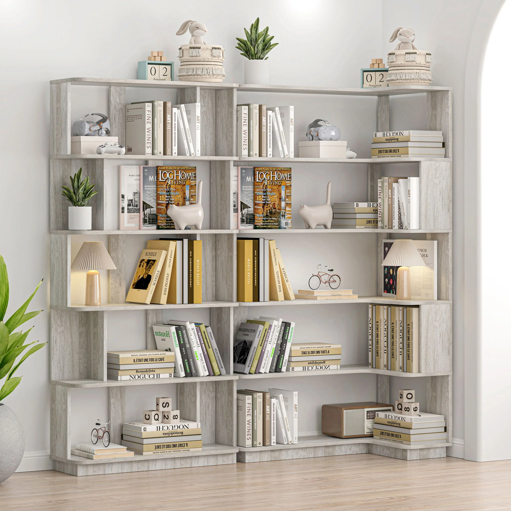 L-Shaped Corner Bookshelf - Image 78