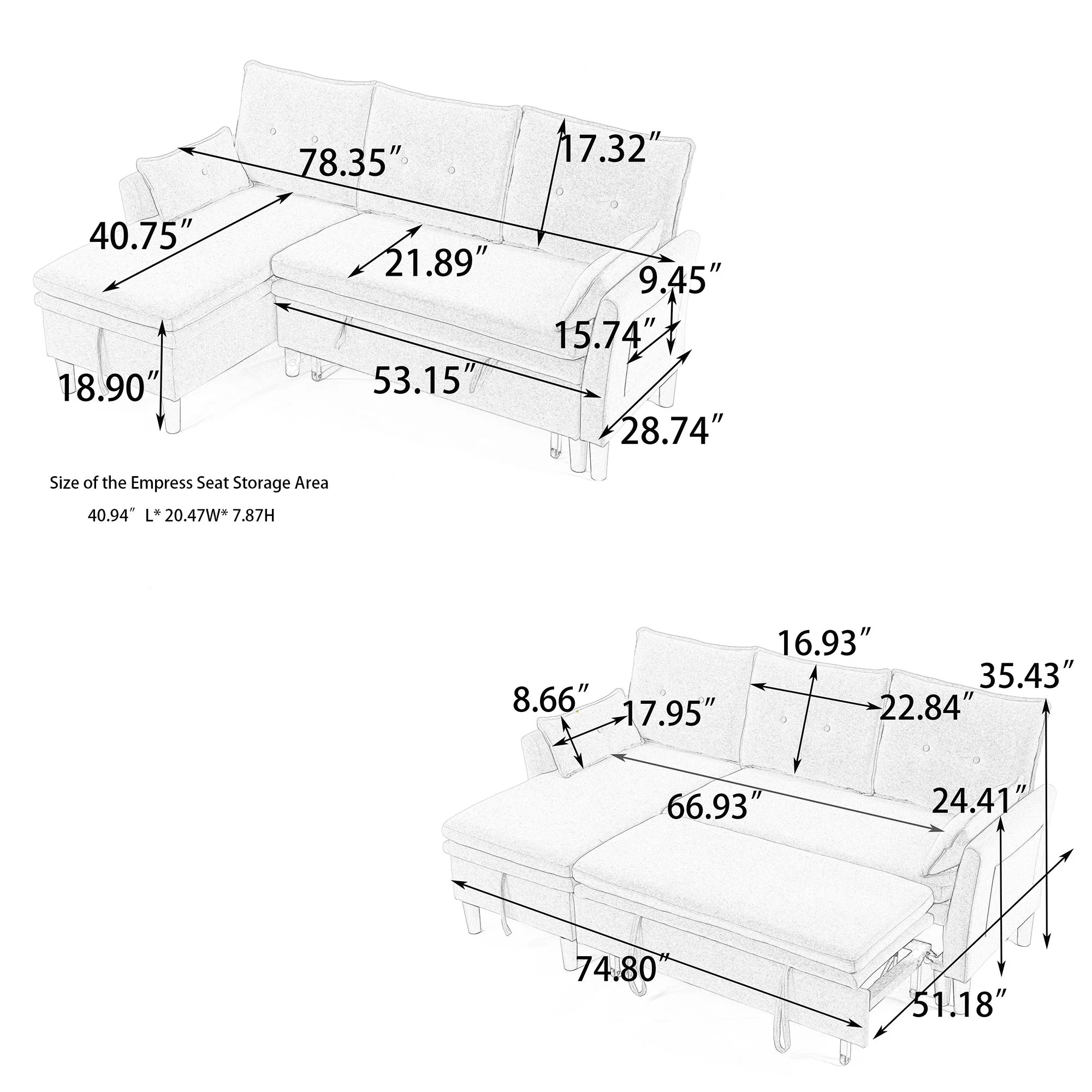 L-Shaped Reversible Chaise Sectional Sofa With Storage - Image 22