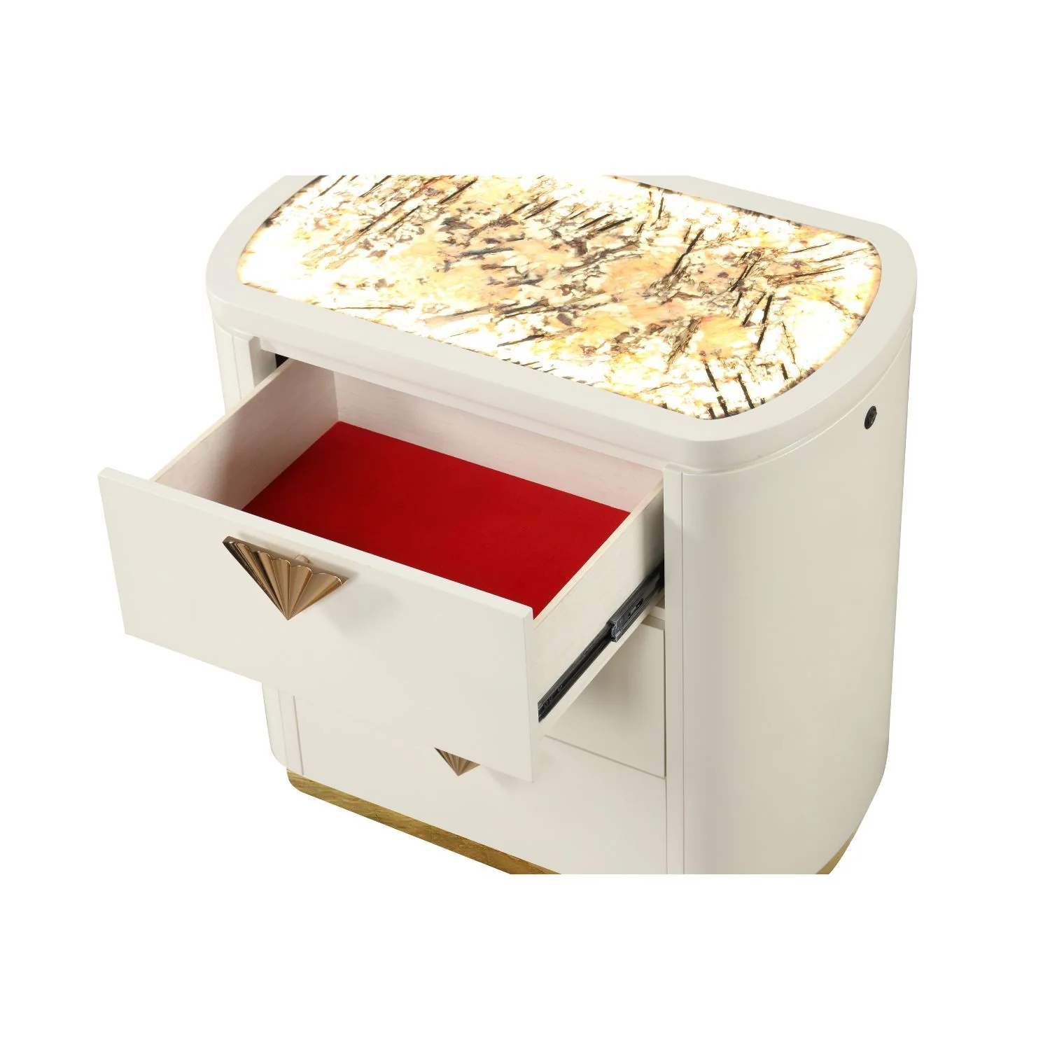 La Pierre - 3 Drawer Nightstand - Beige - Image 2