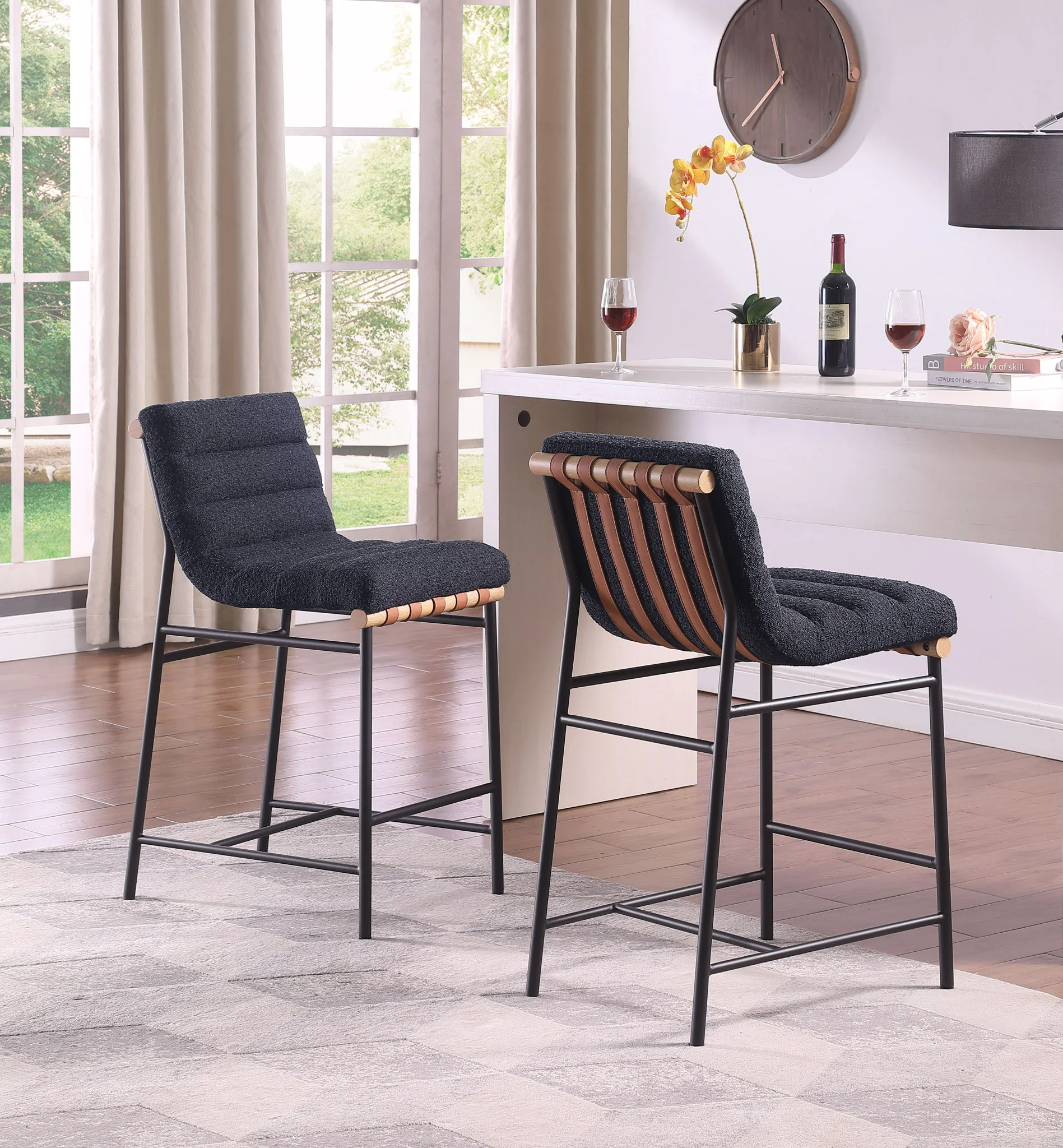 Lahni - 17" Boucle Fabric Counter Height Chair - Image 11