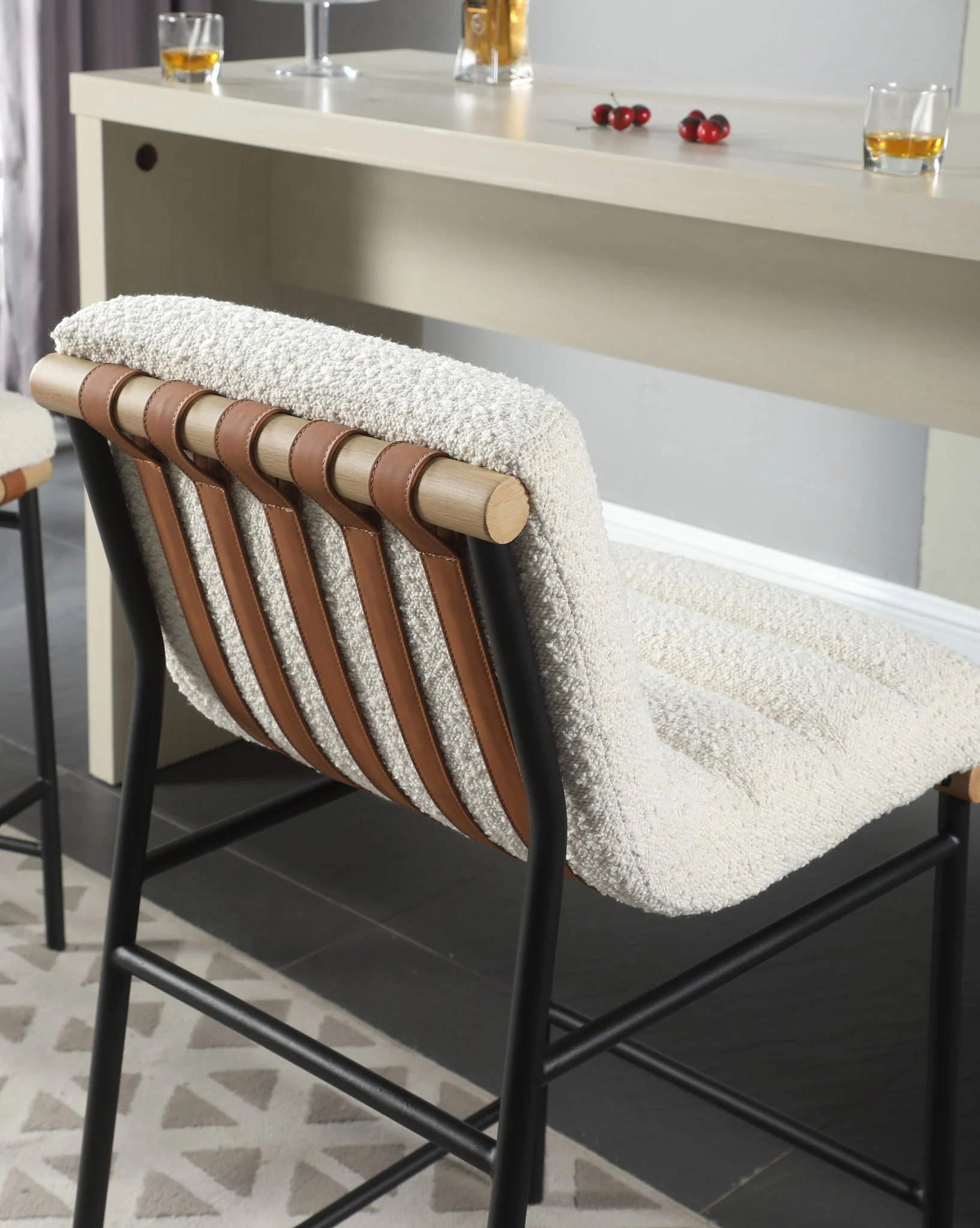 Lahni - 17" Boucle Fabric Counter Height Chair - Image 18