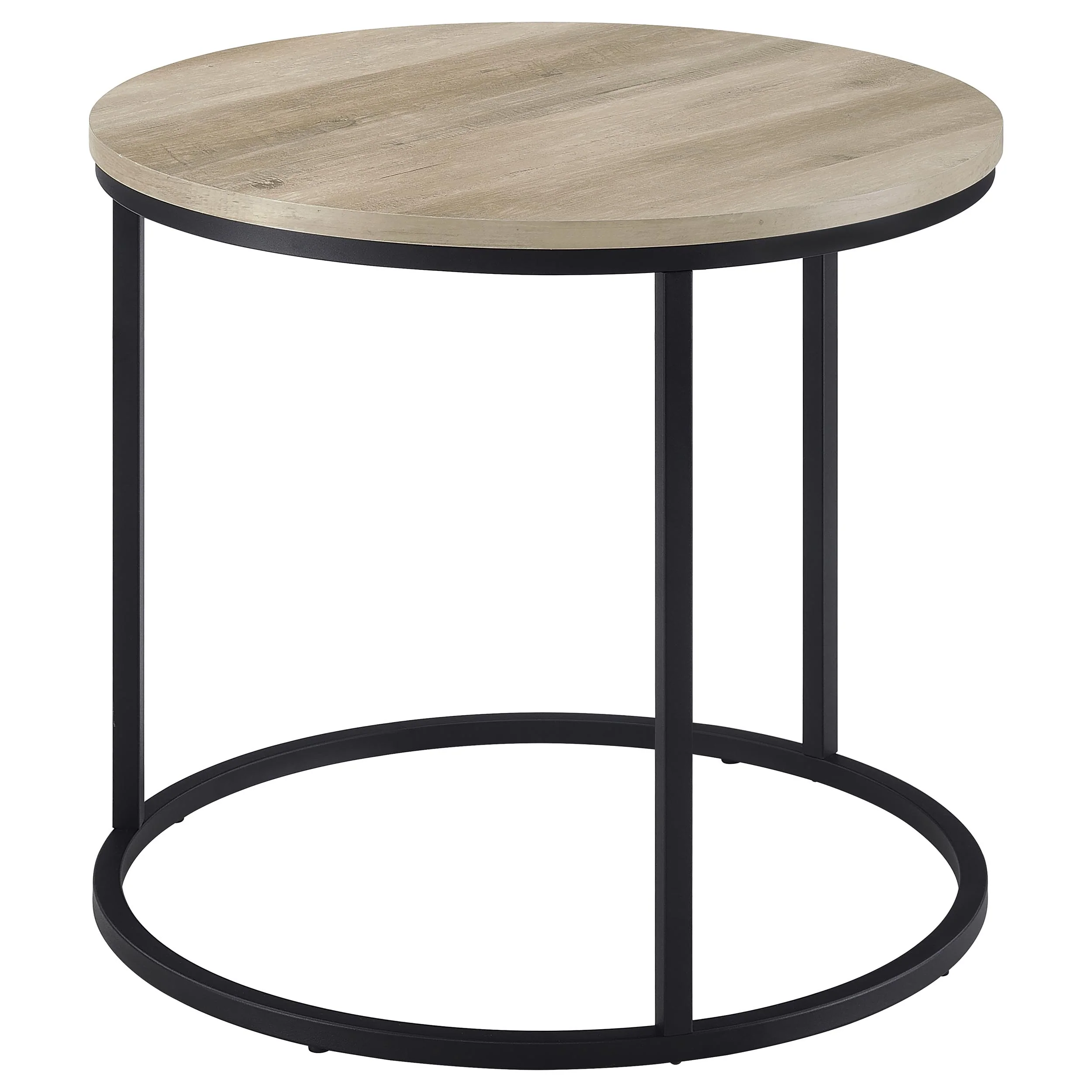 Lainey Round Occasional Side Table in Distressed Pine - Image 10