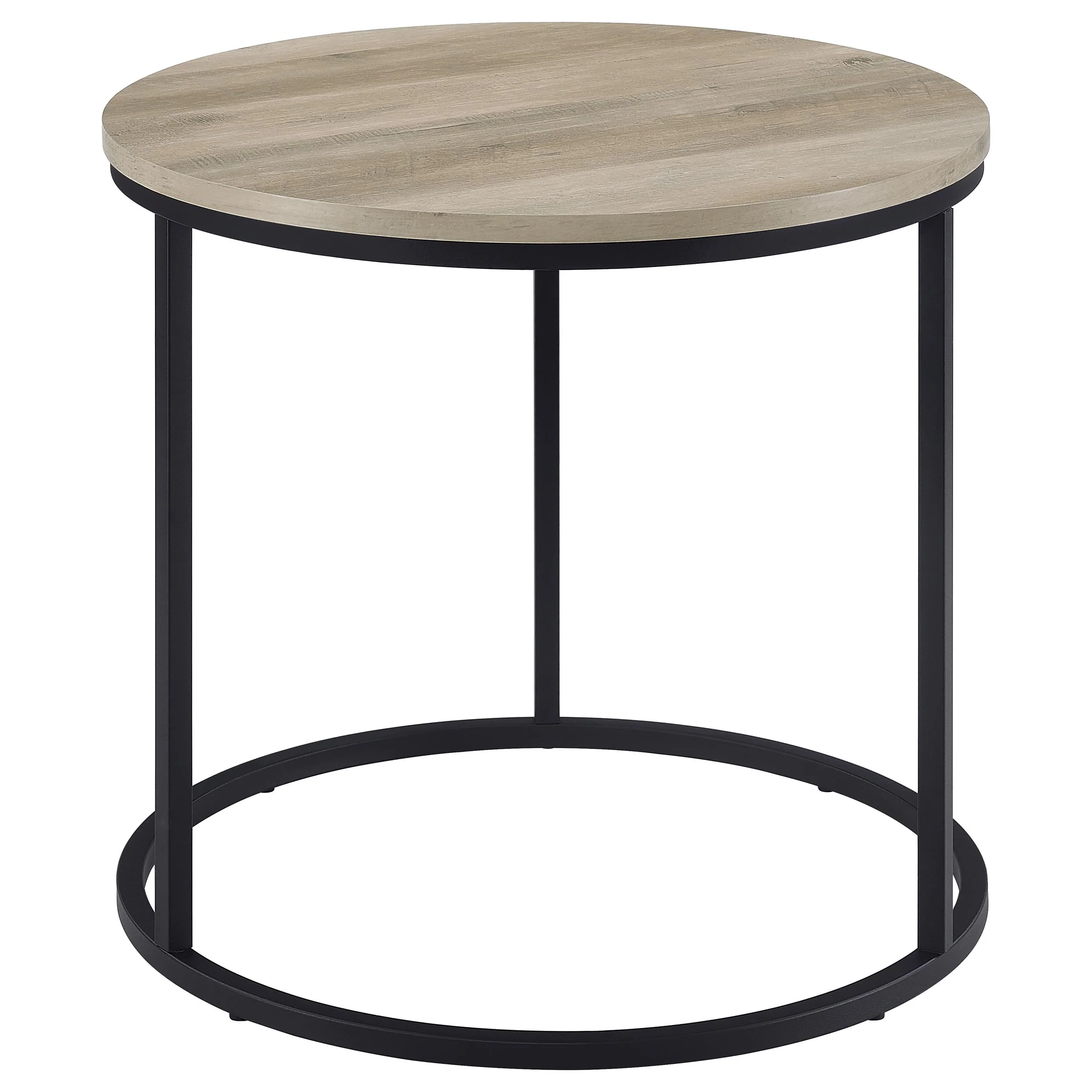 Lainey Round Occasional Side Table in Distressed Pine - Image 3