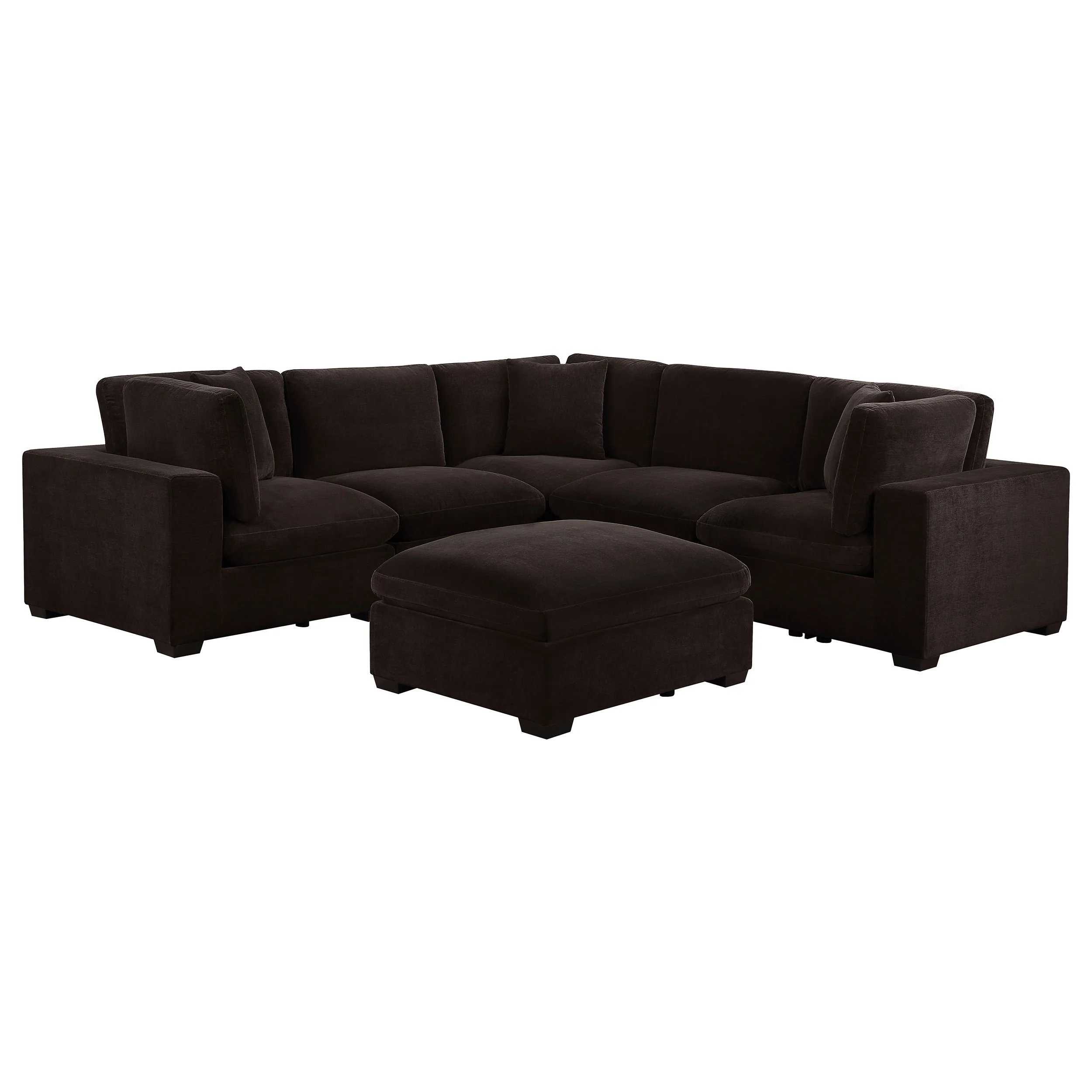 Lakeview 6-Piece Upholstered Modular Sectional in Chocolate - Image 5