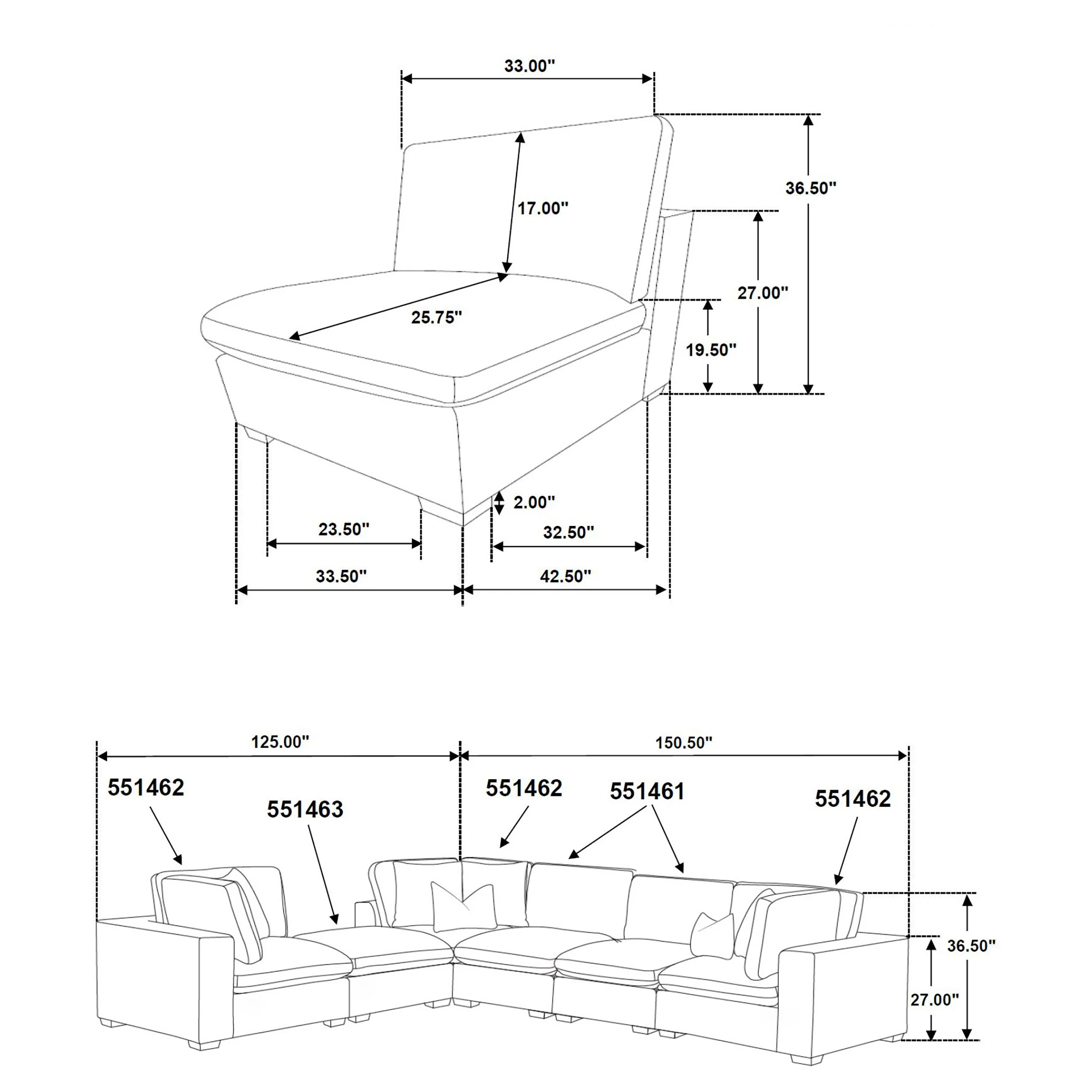 Lakeview 6-Piece Upholstered Modular Sectional Sofa, Ivory - Image 9