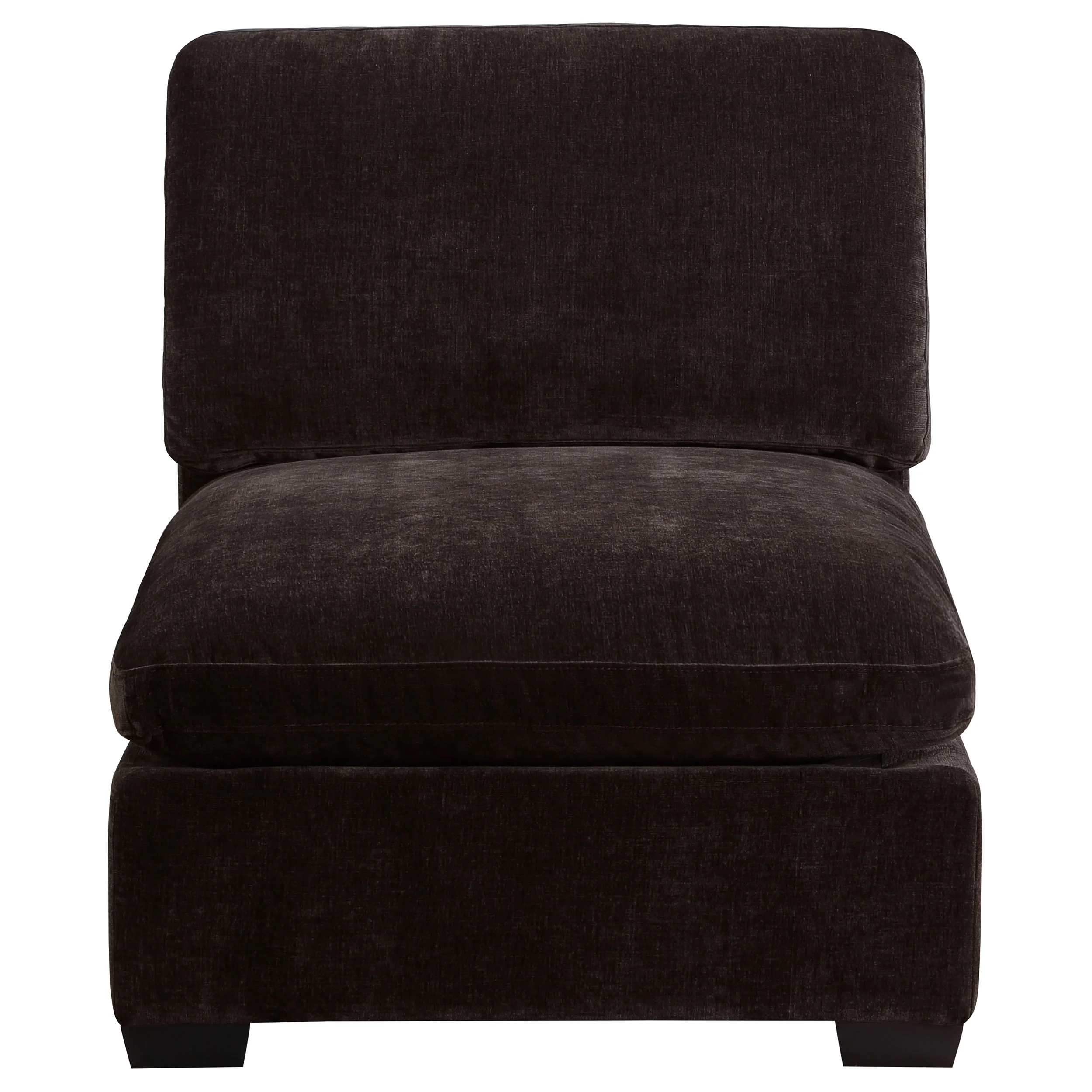 Lakeview Upholstered Armless Chair Dark Chocolate - Image 4